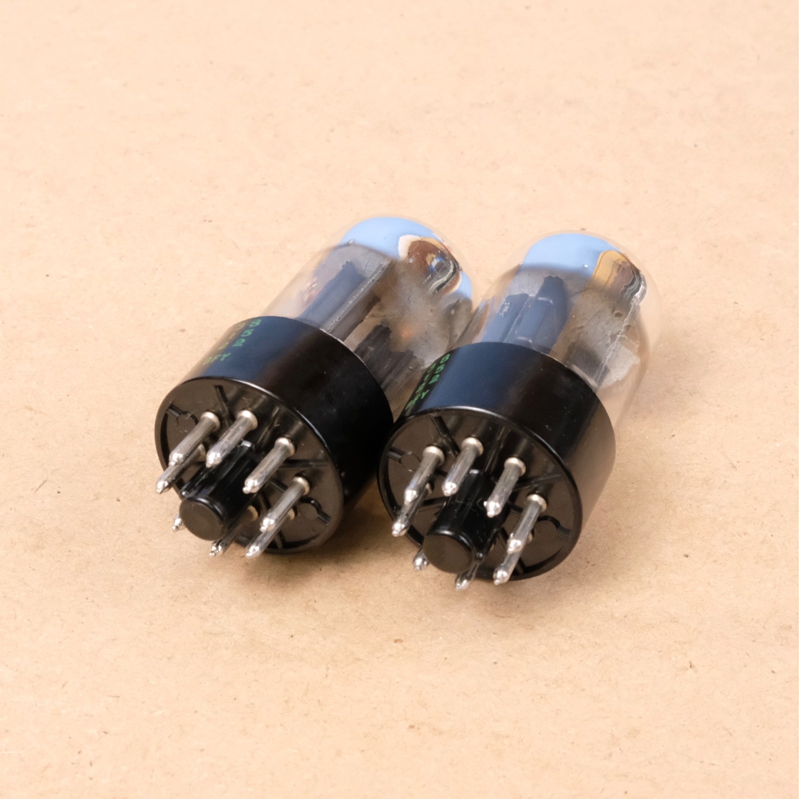 2 Vintage 1958 Sylvania 6SN7GTB Tubes Pair Chrome Dome Black Plates Preamp Amp 2