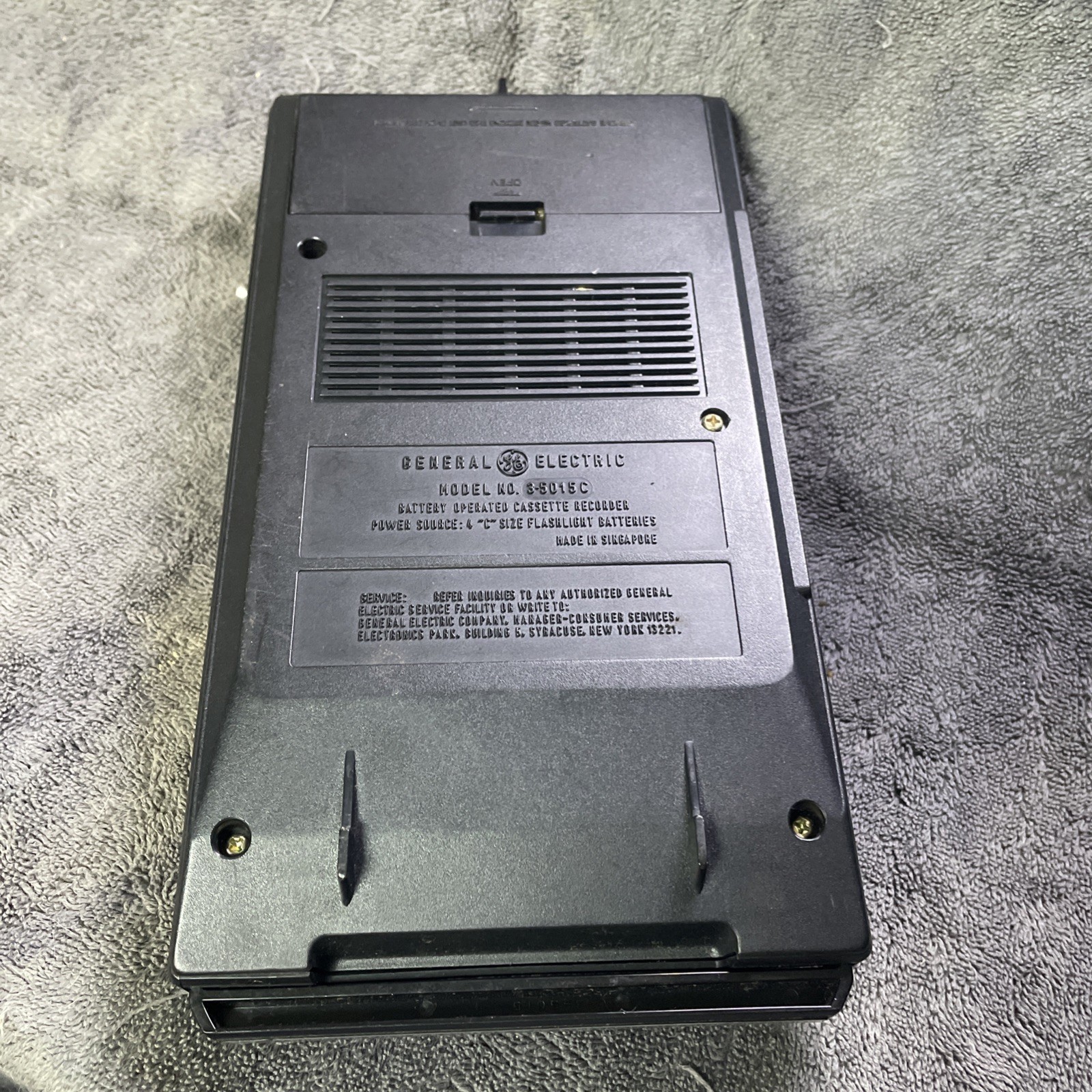 General Electric GE Slim AC/DC Portable Cassette Tape Recorder 3-5015C