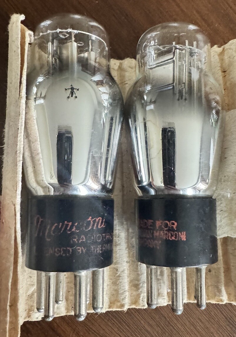 Marconi Type 19 ST Bottle Matched Pair Audio Tubes