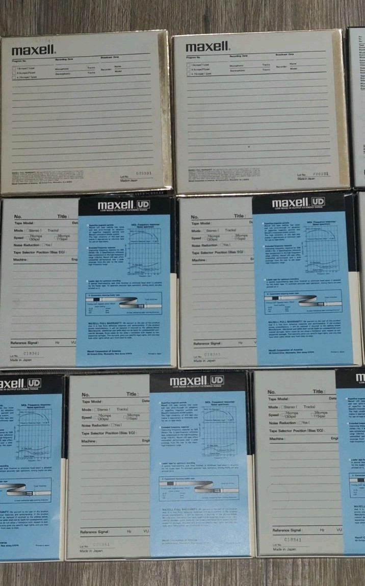 MAXELL UD 35-90 REEL TO REEL SOUND RECORDING TAPE (LOT OF 14) USED