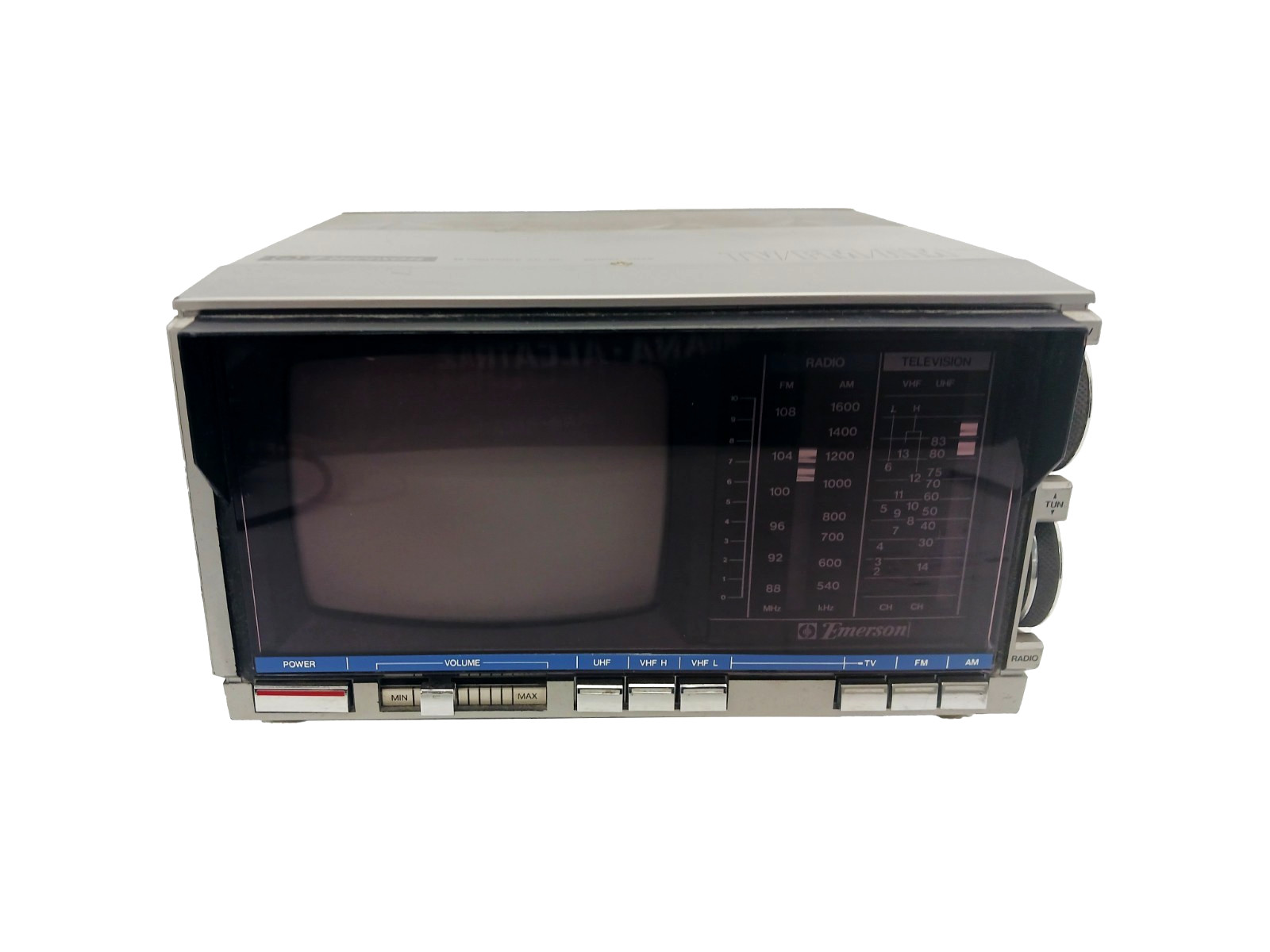 Vintage Emerson VR36 5 in Black & White TV television with AM/FM Radio – WORKS