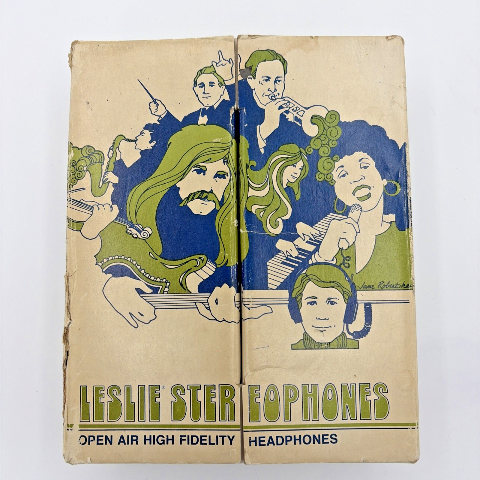 Leslie Stereophones W2 Open Air High Fidelity Headphones Open Box VTG Japan