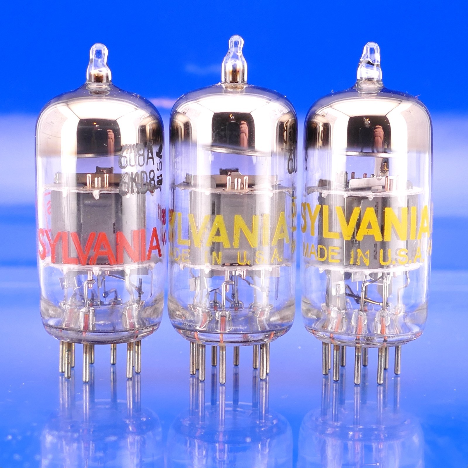 Three SYLVANIA 6U8A Tubes Match Const GM%: 96/104 99/111 103/105 AMPLITREX