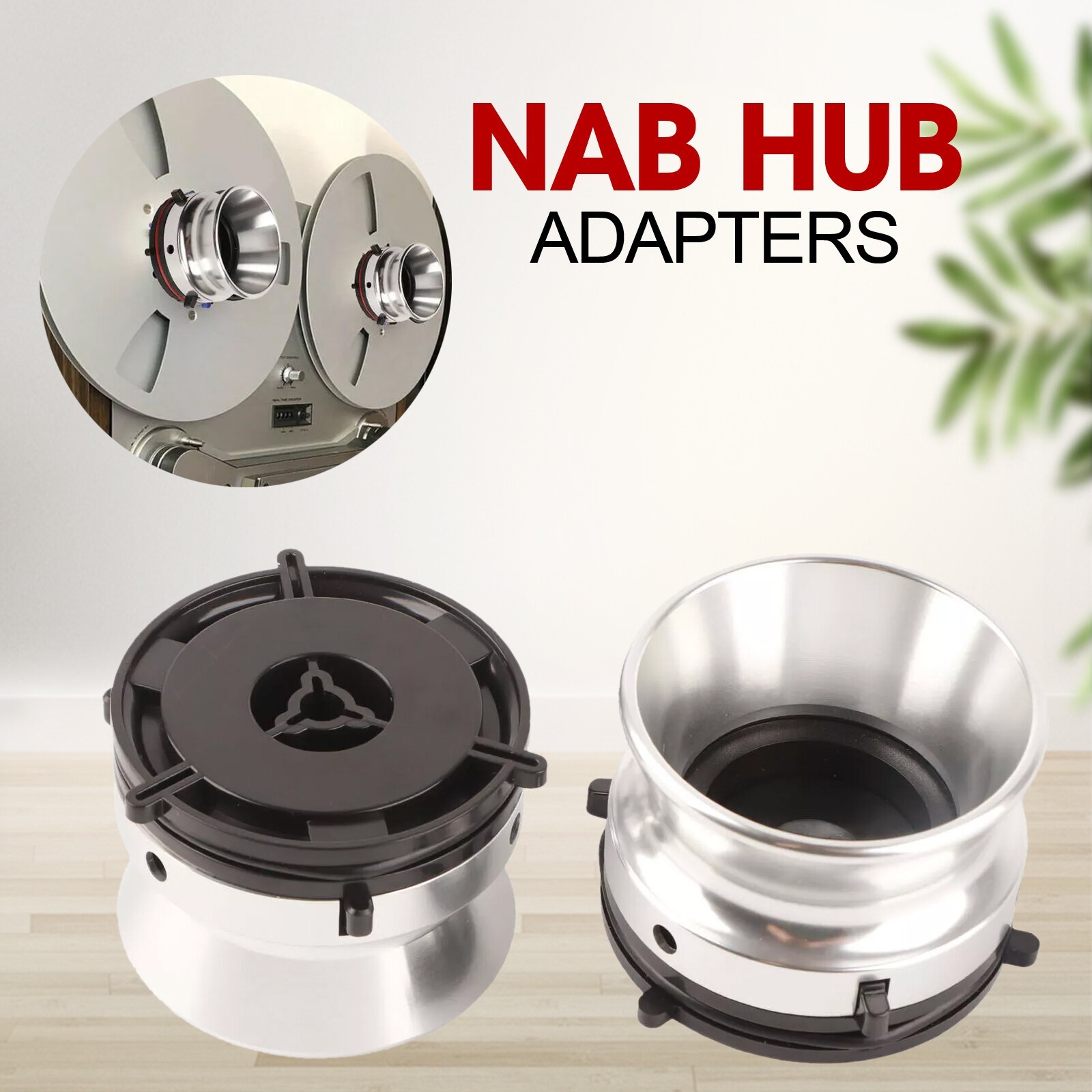 Pair Professional NAB Hub Adapters 10in Opener For Reel To Reel Tape Recorders