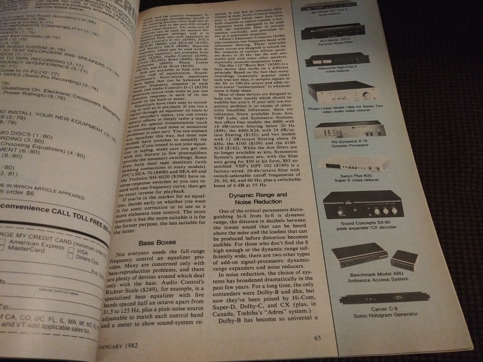 January 1982 Stereo Review Magazine Hi-Fi Audio Electronics