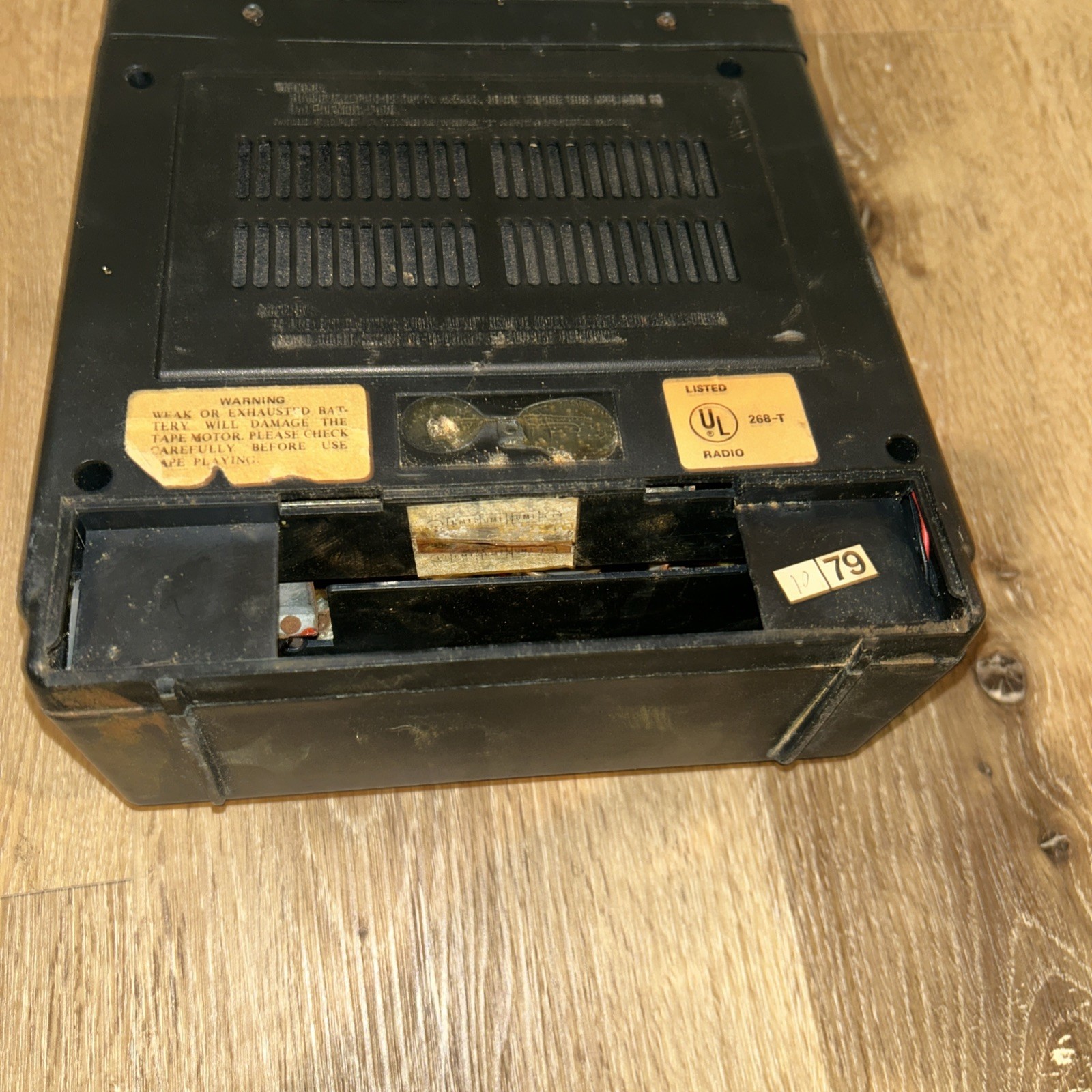 vintage “Stewart” brand portable AM/FM receiver Electric Battery (Use For Parts)