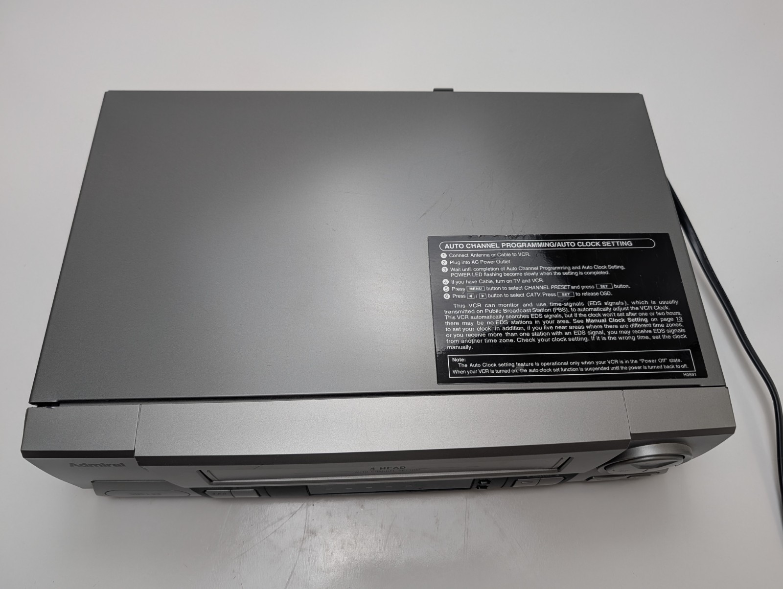 Admiral JSJ 20453 VCR VHS Player Recorder 4 Head – No Remote