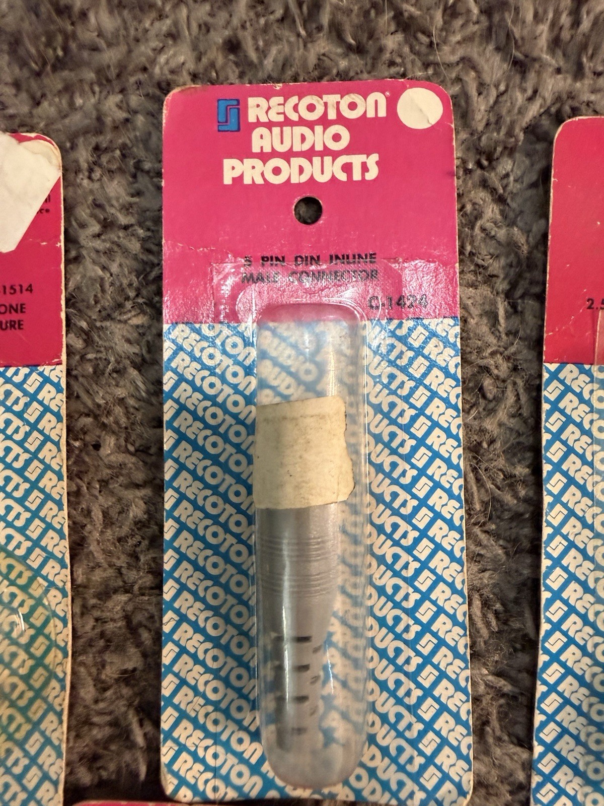 Vintage Recoton Audio Adapters Lot 5 NOS 5-Pin DIN & Phone Plugs C-1424 C-1508