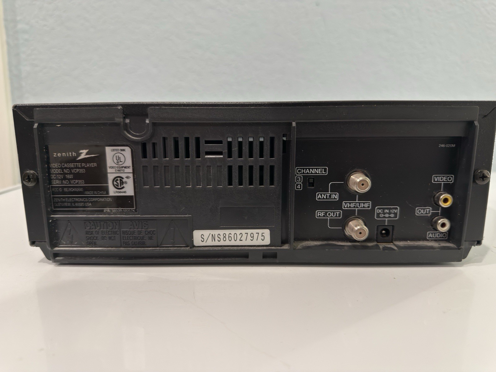 Zenith / VCP353 / VCR / Auto Tracking / Tested & Working