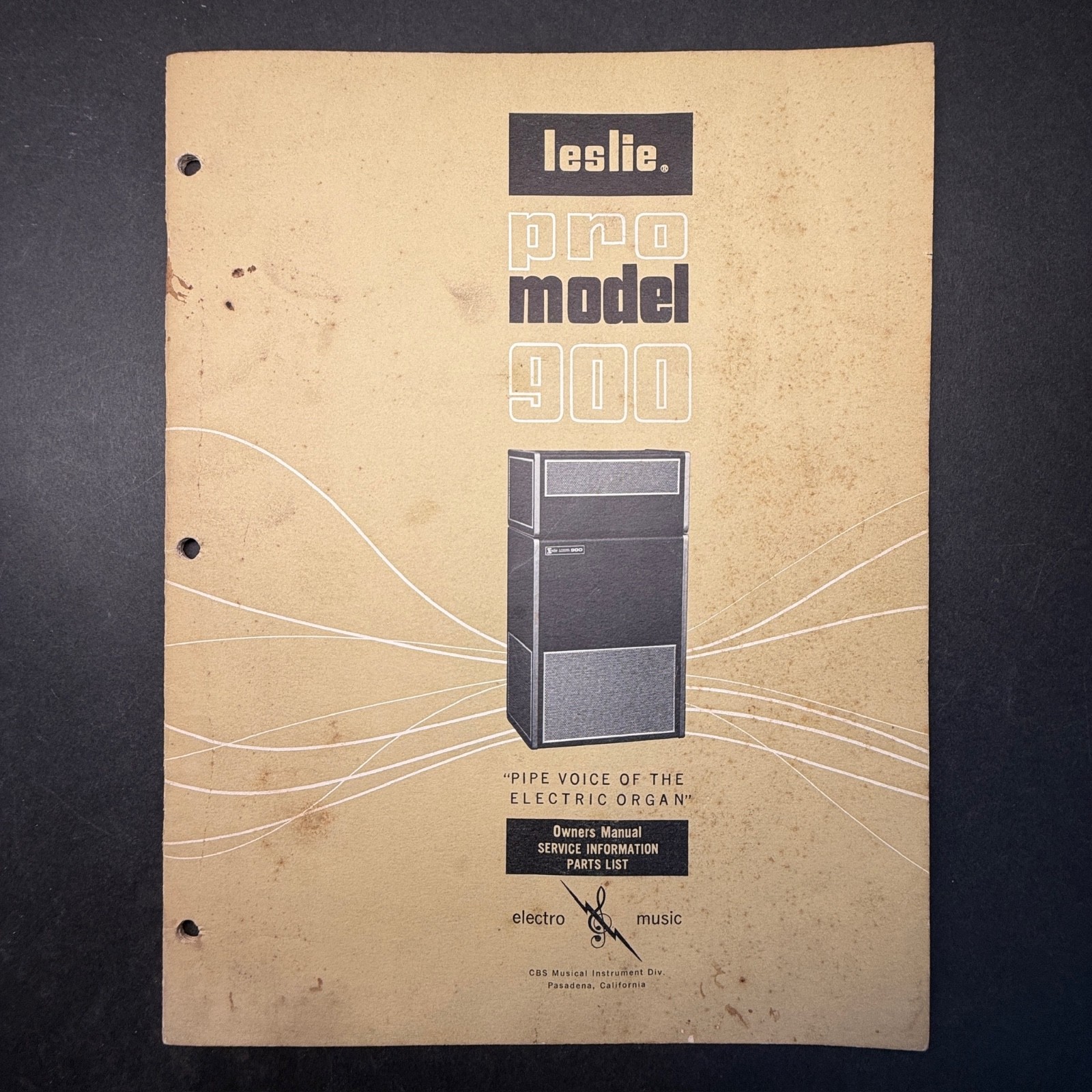 VINTAGE LESLIE PRO MODEL 900 OWNER’S MANUAL SERVICE INFORMATION PARTS LIST