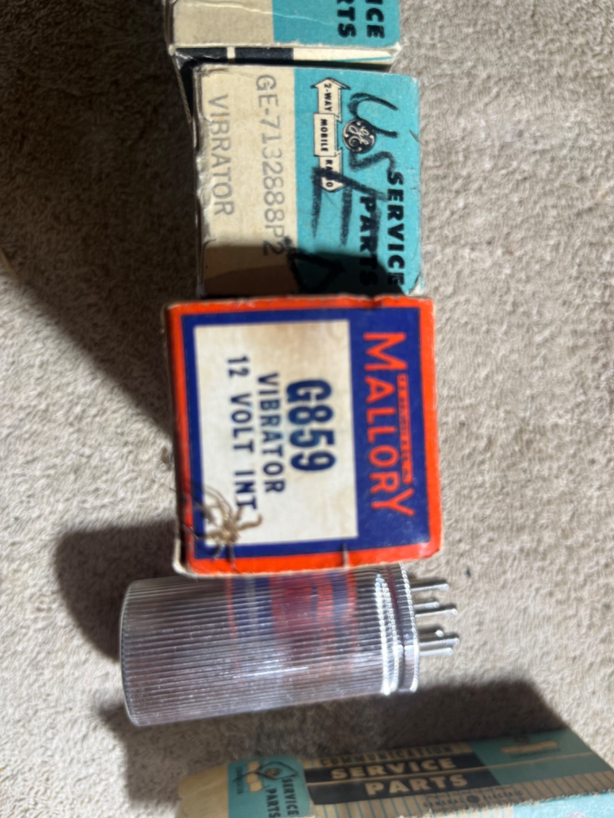 Mallory and GE genuine service parts, vibrator components, capacitors NOS