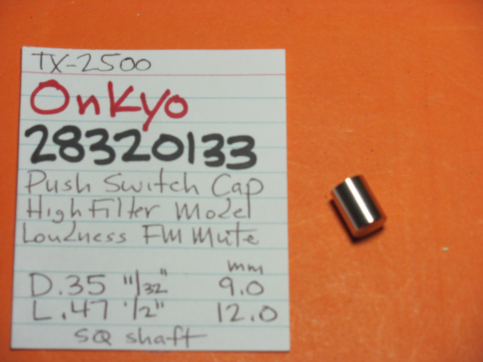 📈ONKYO 28320133 PUSH CAP KNOB FILTER MODE LOUD FM MUTE TX-8500 TX-4500 TX-2500