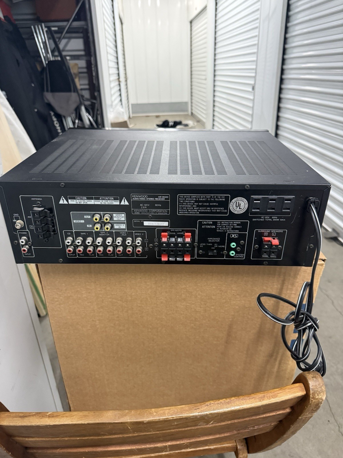 Kenwood KR-V6020 Audio Video Stereo Receiver – For Parts/Repair 1/4″ Jack Works