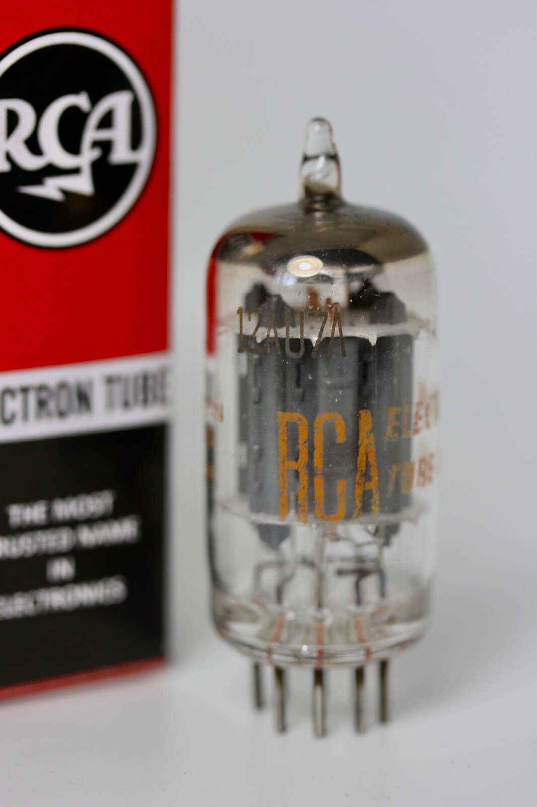 NOS 1959 SYLVANIA RCA USA 12AU7A ECC82 LONG-PLATE MUSEUM CERTIFIED SINGLE TUBE