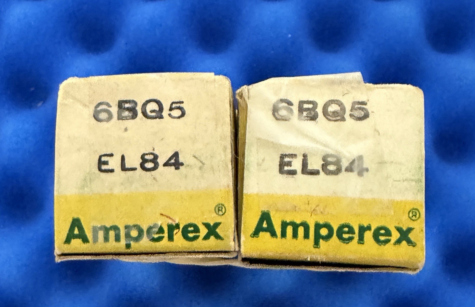 TWO Amperex EL84 6BQ5 Vacuum Tubes / rX4 Bugle Boy Holland /Amplitrex Tested ’63