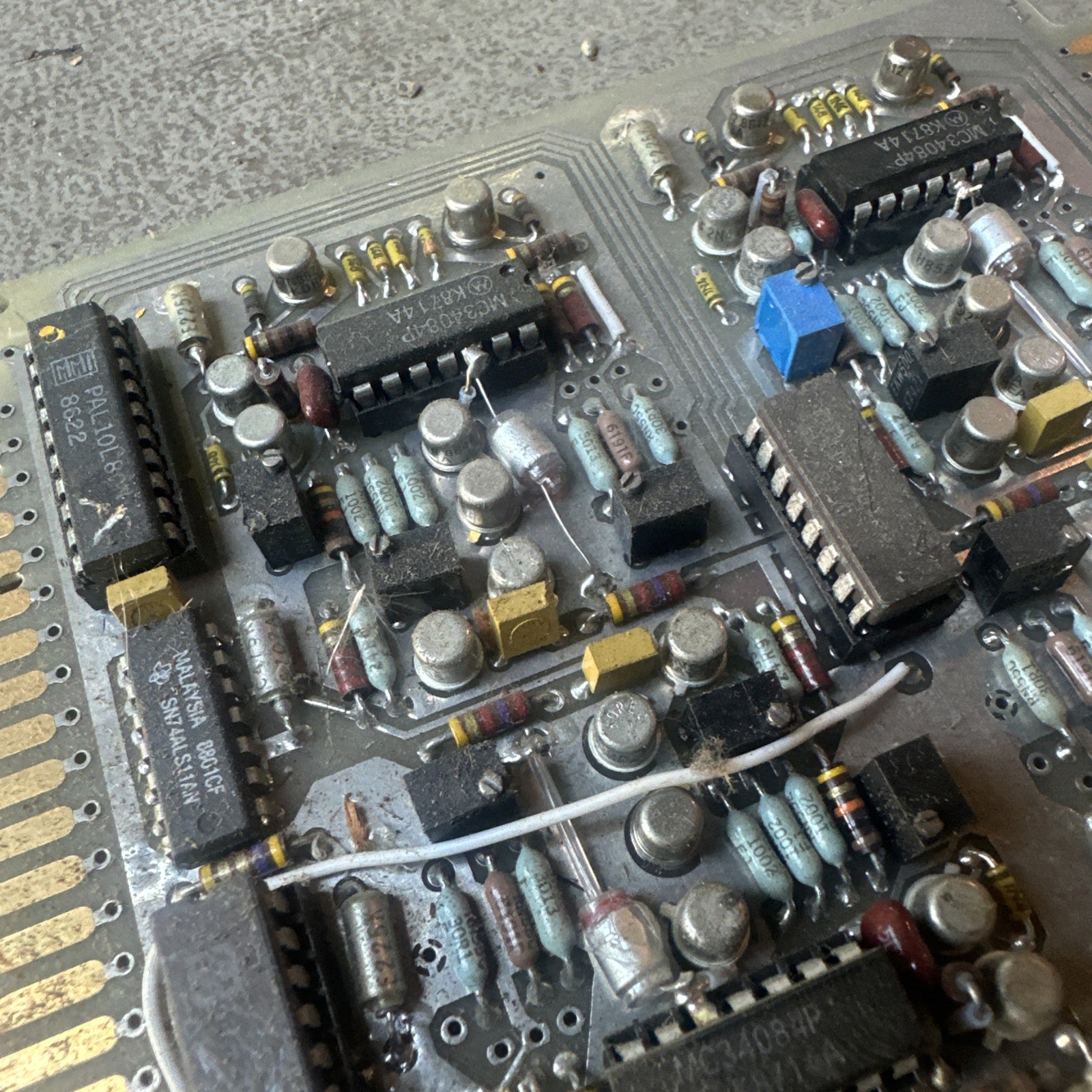 Vintage Quad Op-Amp Analog Circuit Board 4x Motorola MC34084P Gold Edge !!!