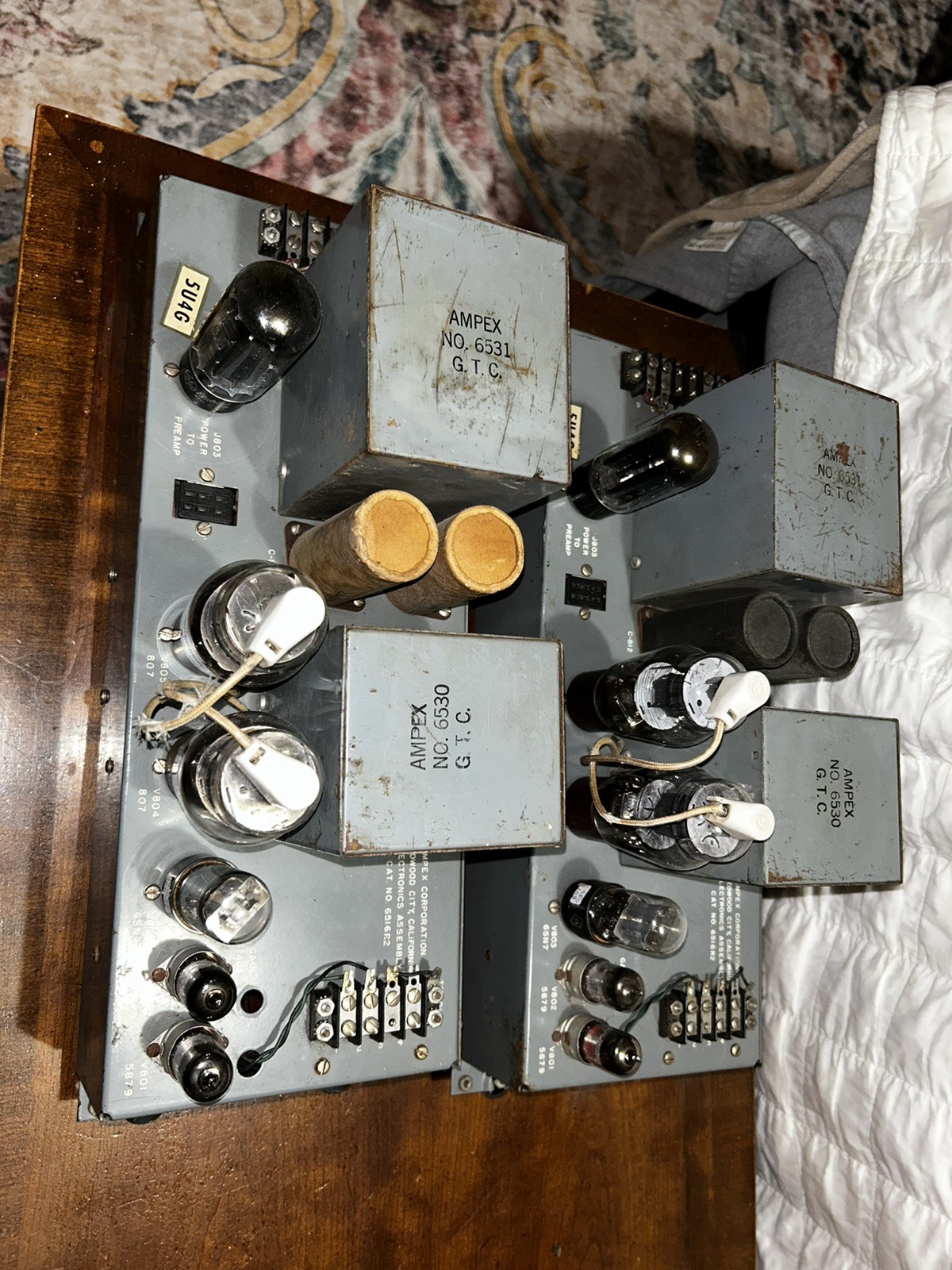 Rare 2x Ampex 6516 Tube Amplifier Pair 6516r2 6530 6531 807 6sn7 5u4g 5879 Nice