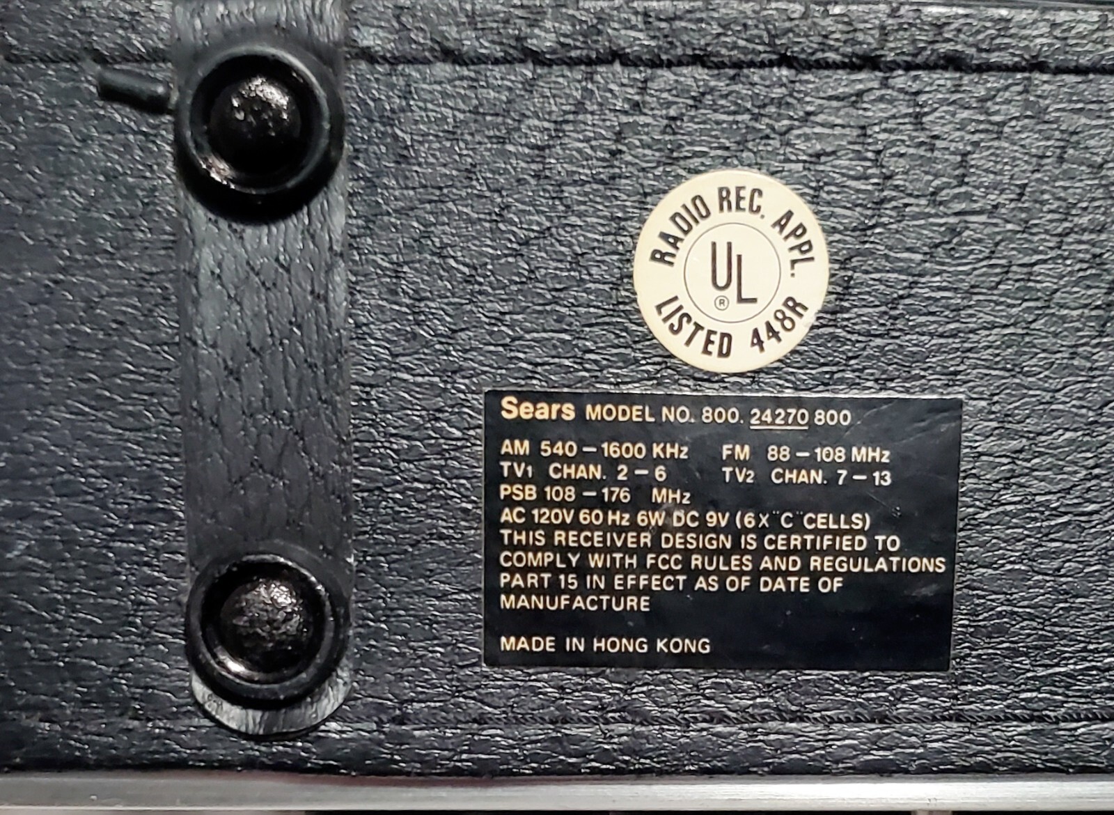 VINTAGE “Sears Solid State” Multi Band- Model# 800.24270 800 (AM-FM-TV1-TV2-PSB)