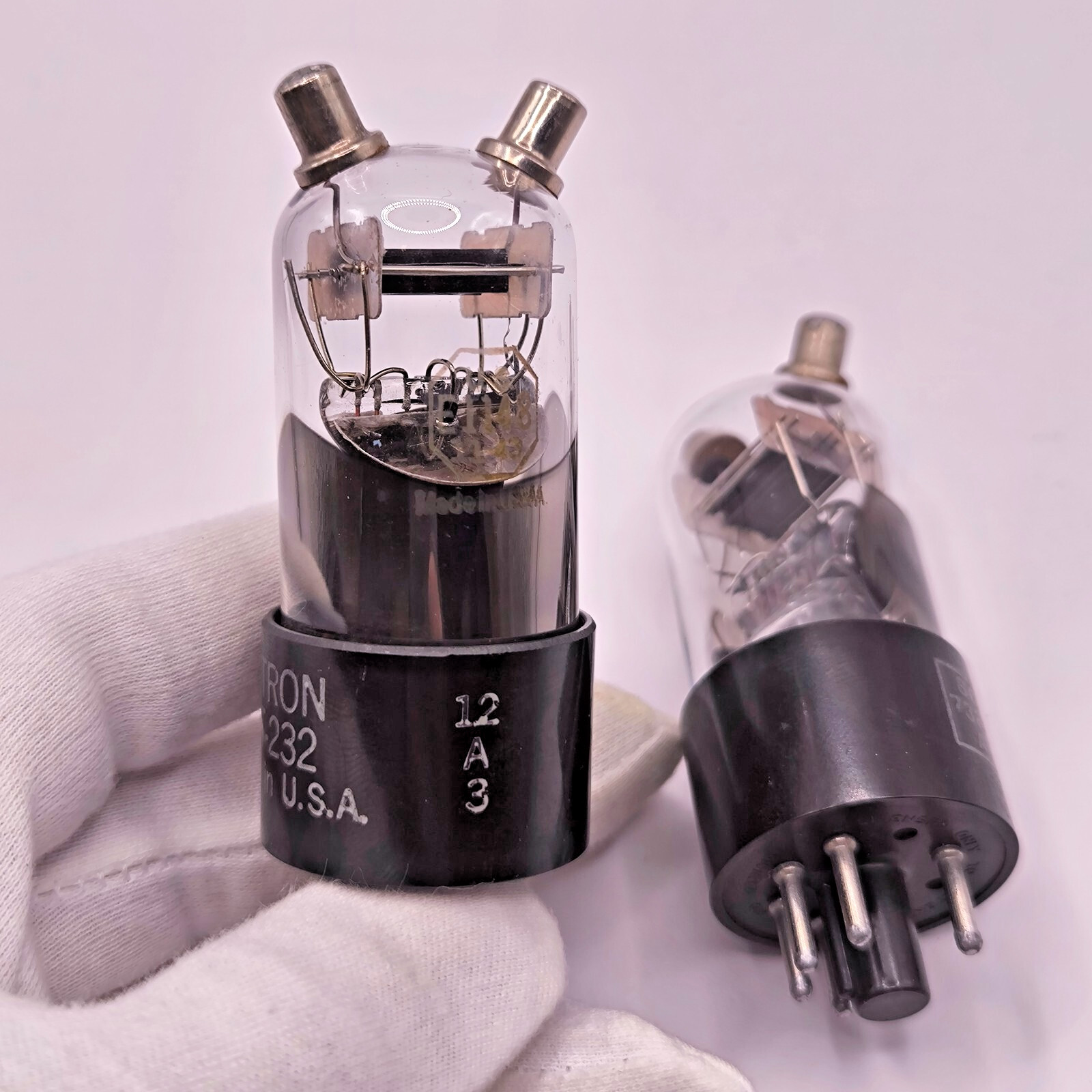Hytron E1148 VT232 VT-232 CV6 DET20 , matched pair, side mica, early model