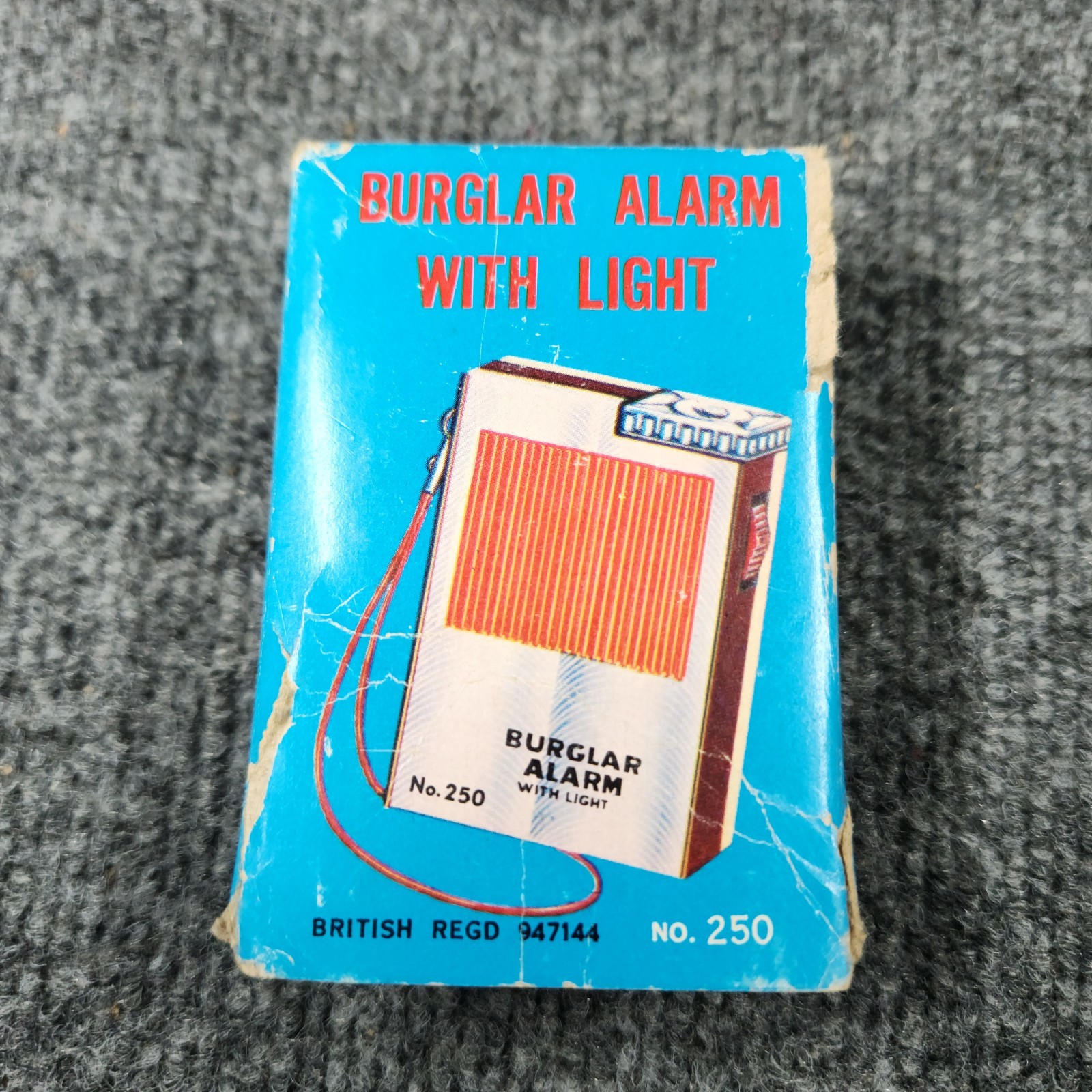 Vintage S.O.S. Buzzer Burglar Alarm No. 250 Travel Pull Pin Light Box Manual CIB