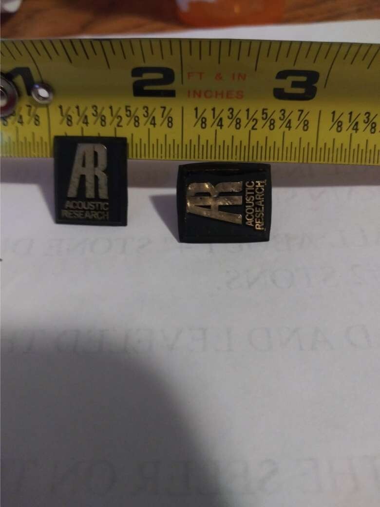 AR Acoustic Research Badge Logo from Model 58B 8B AR 8B – 2 pieces