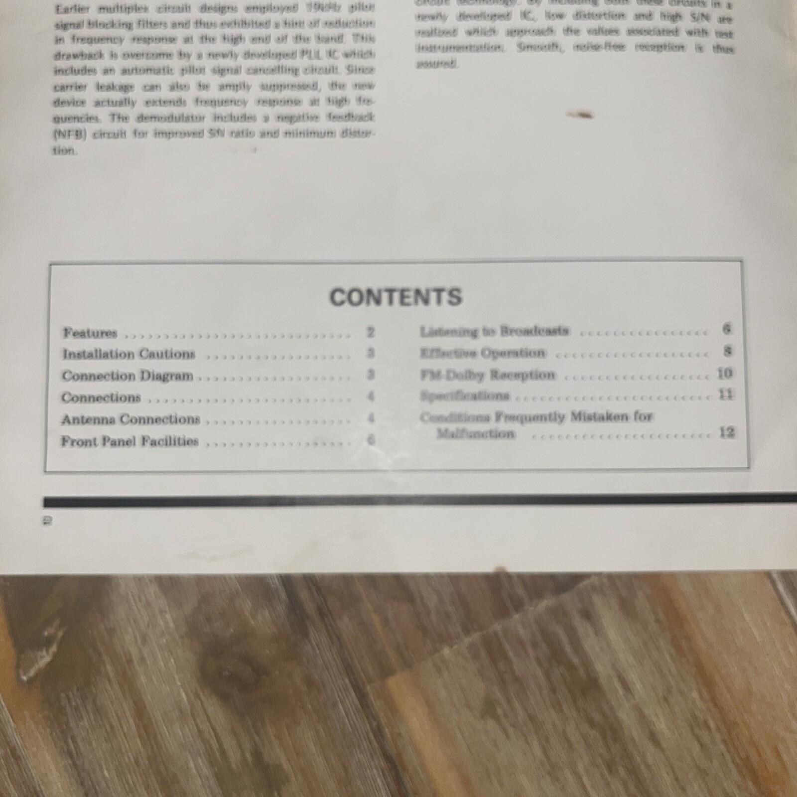 Pioneer AM/FM Stereo Tuner TX-8500 Original Operating Instructions