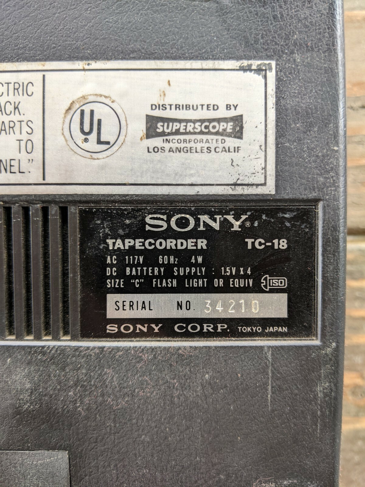 Vintage SONY Tape order TC-18 w/ Case