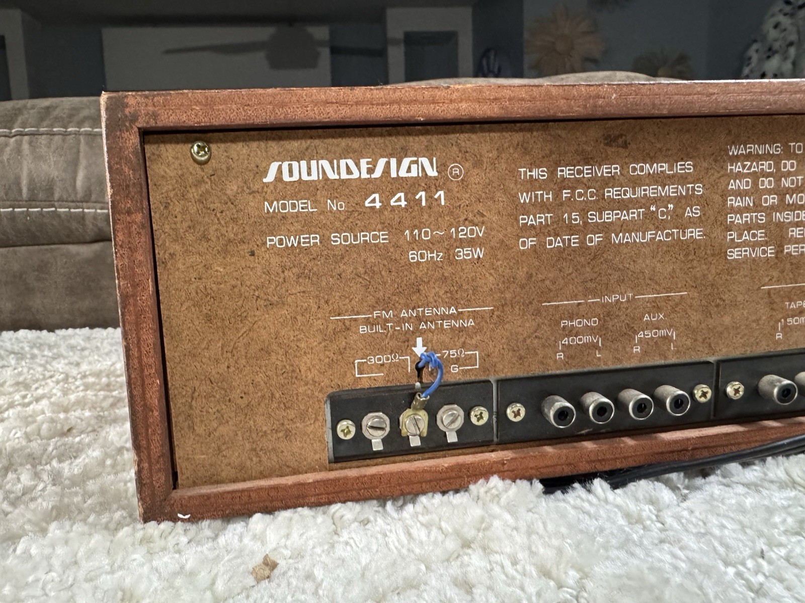 Vintage Soundesign 4411 AMFM Radio Stereo 8 Track Cassette Player Tested Working