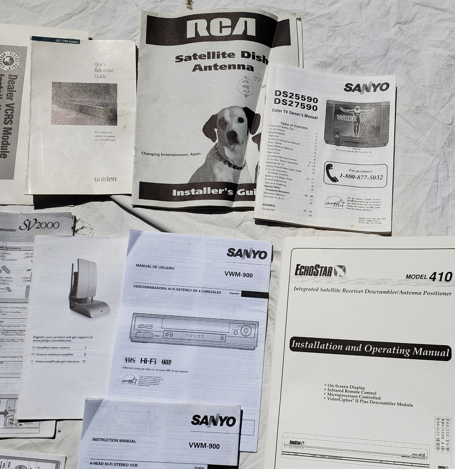 Lot of Instruction Manuals Paperwork for Various Electronics Vintage and Modern
