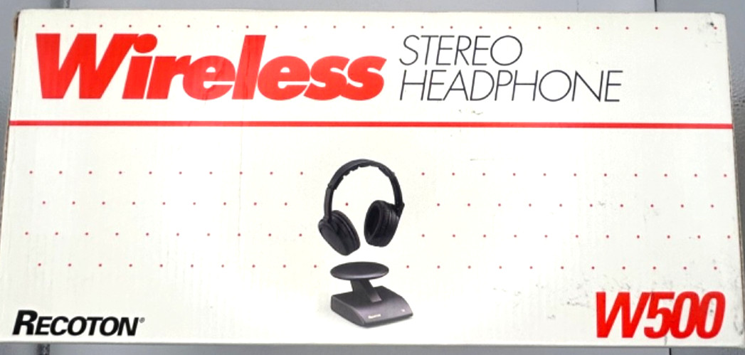 Vintage Recoton W500 Wireless Stereo Headphones 900MHz RF Open Box 1994