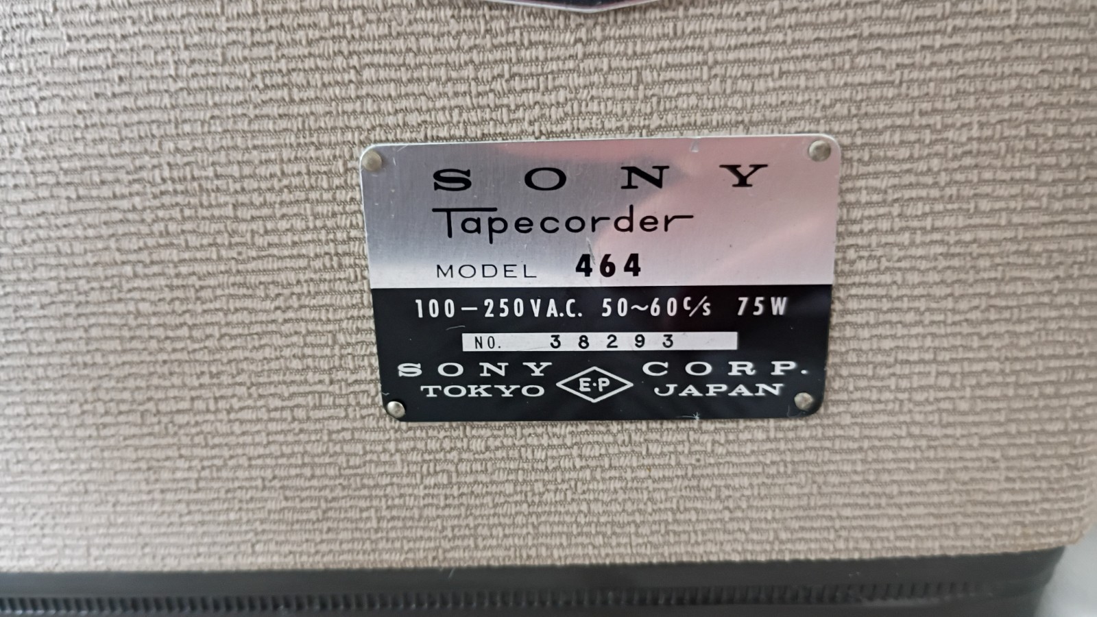 Vintage 1960s Sony Reel to Reel Tapecorder Model 464, Seems To Work, As Is Cond.