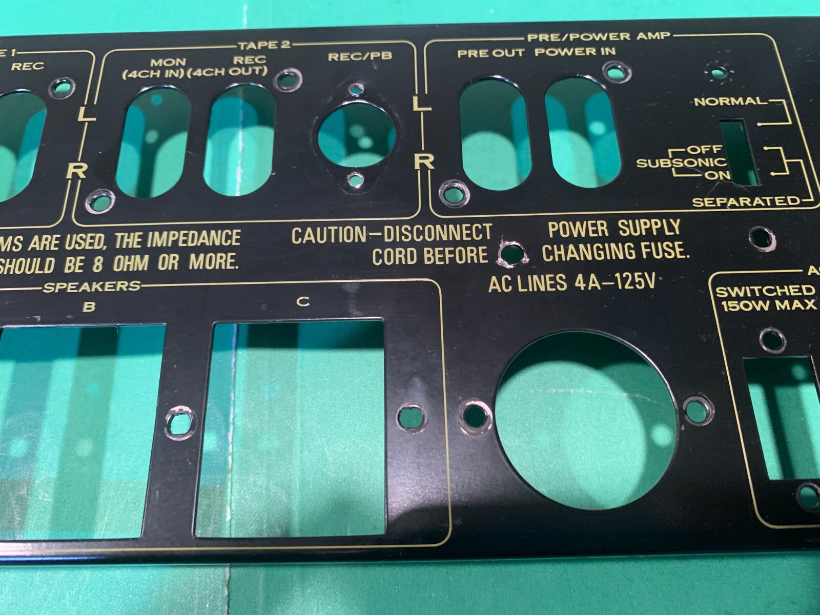 Pioneer SA-9100 Stereo Amplifier Parting Out – Rear Back Panel