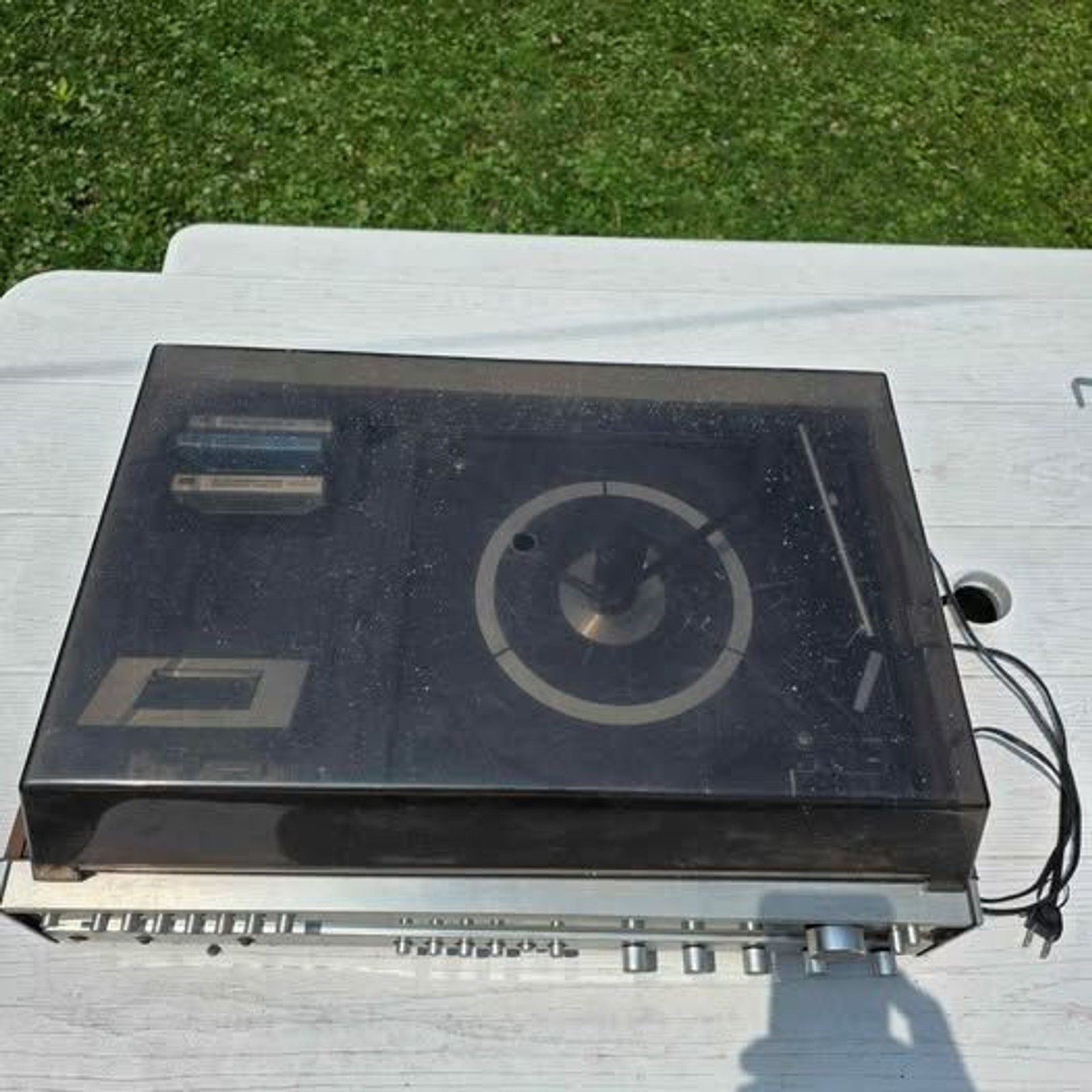 Vintage Sears Solid State AM FM Stereo Cassette Turntable Record Player Combo