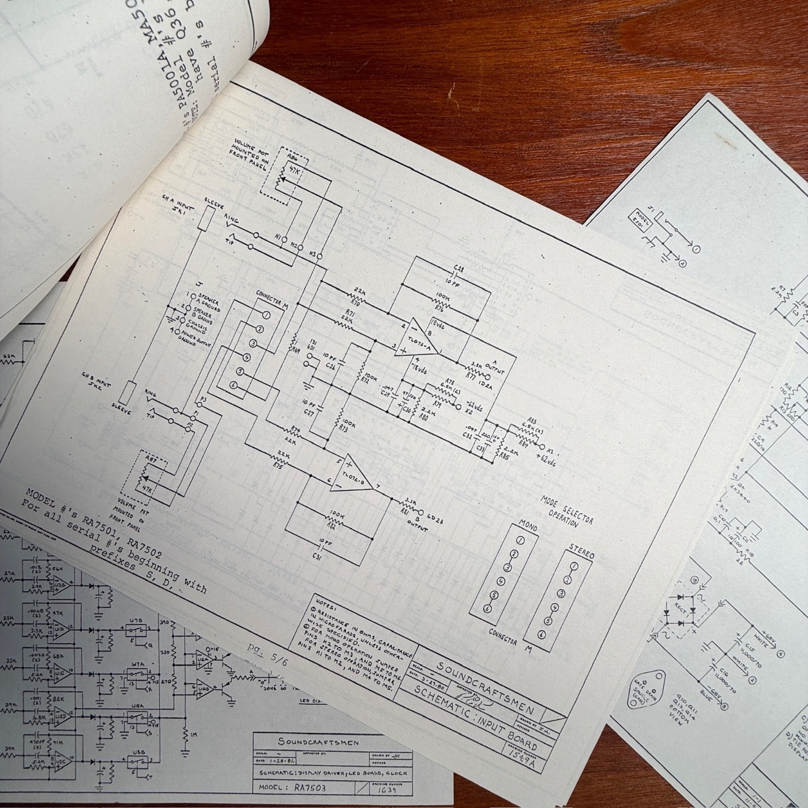 VINTAGE SOUNDCRAFTSMEN MISC AMPLIFIER/POWER SUPPLY SCHEMATICS