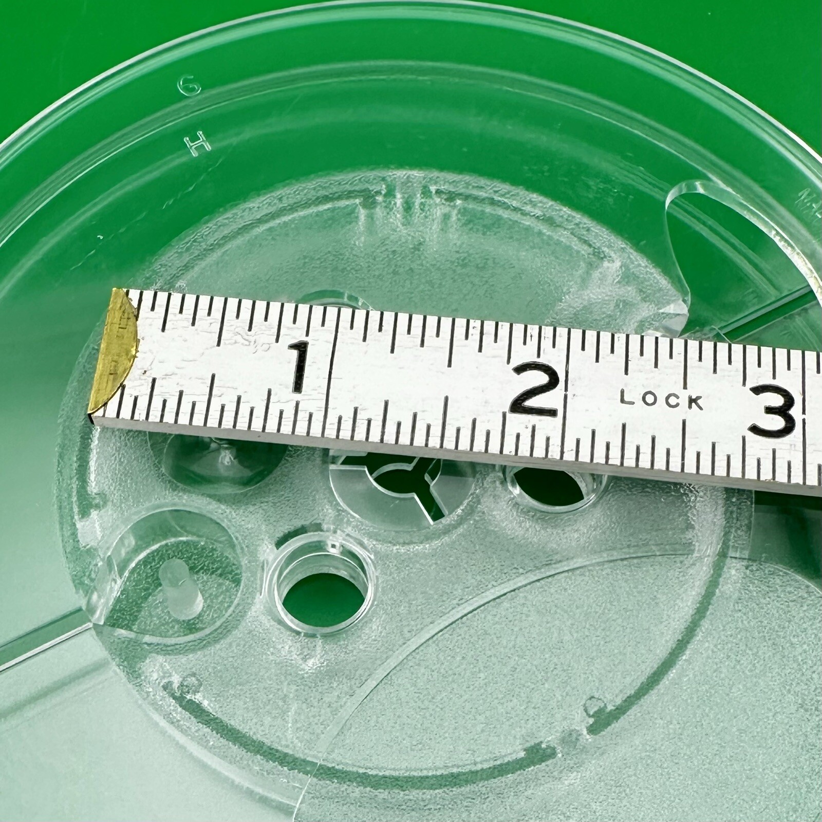 5-inch Take-up Reel 5″ x 1/4″ ~ 3″ Hub ~ Empty Clear Plastic ~ No Tape ~ NOS