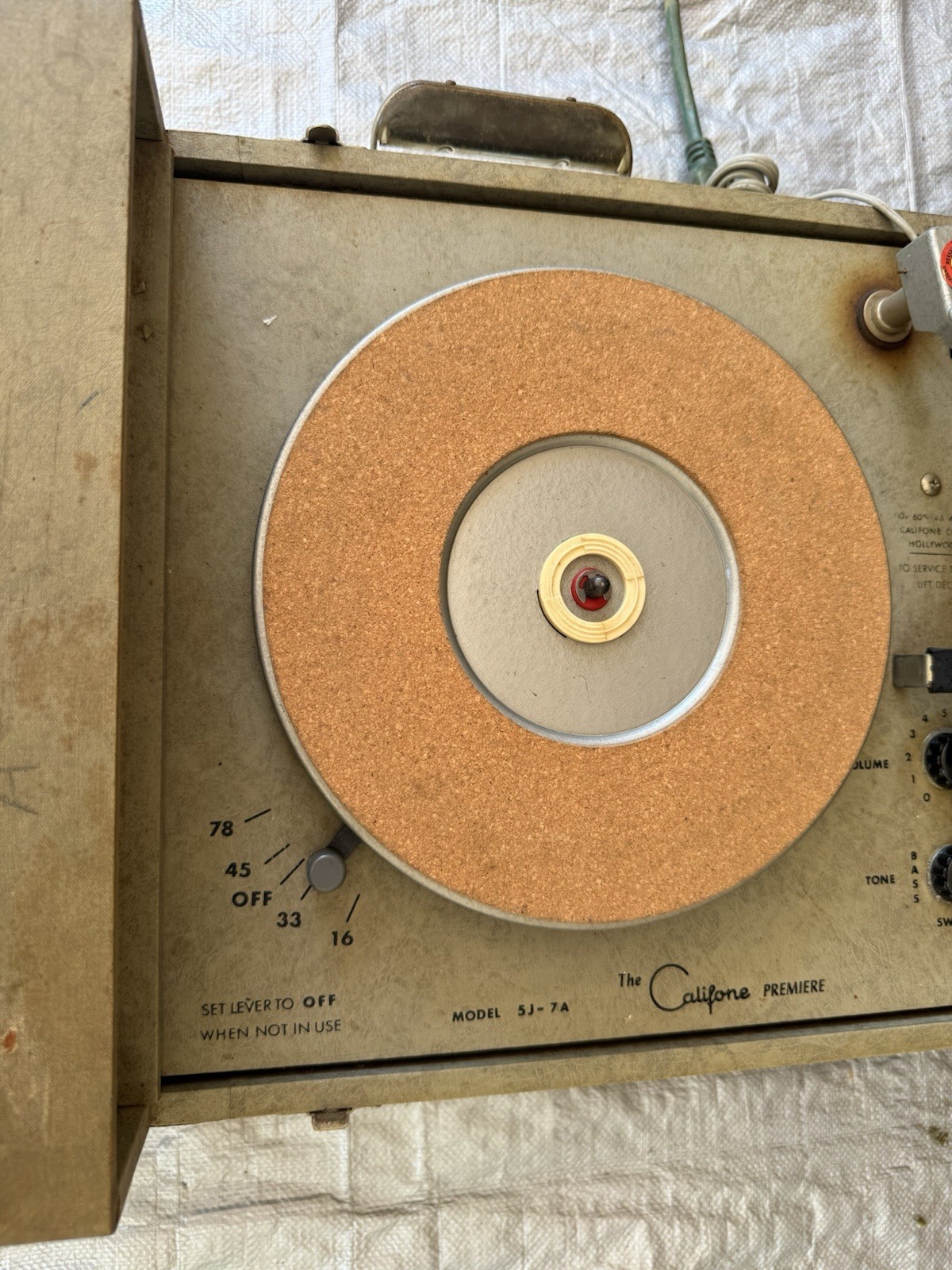 🍊Vintage 1960s Califone Portable Classroom Record Player | Model 5J-7A WORKS!