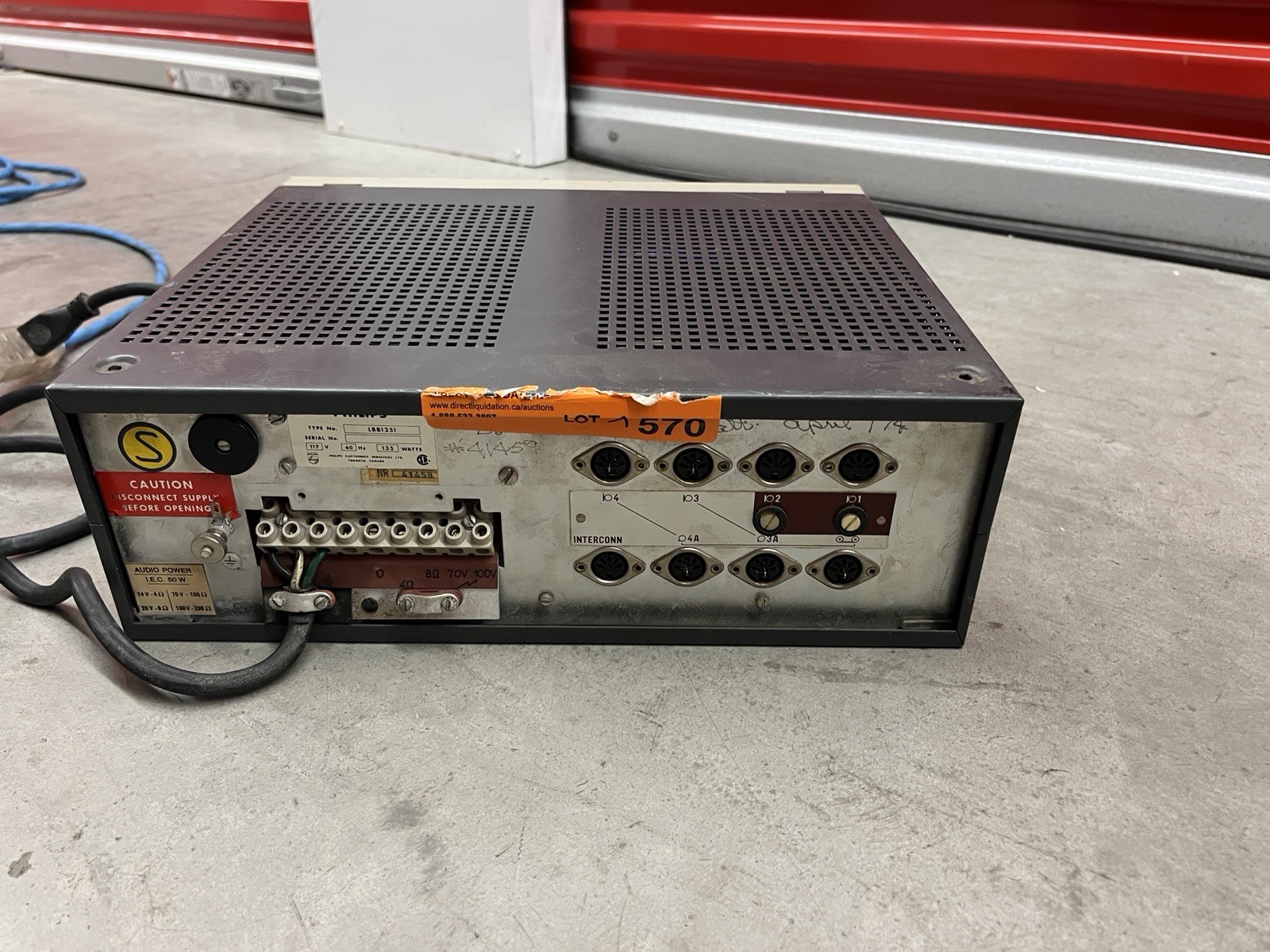 Philips LBB1251 Vintage Tube PA Amplifier Mixer Powers On Tubes Glow