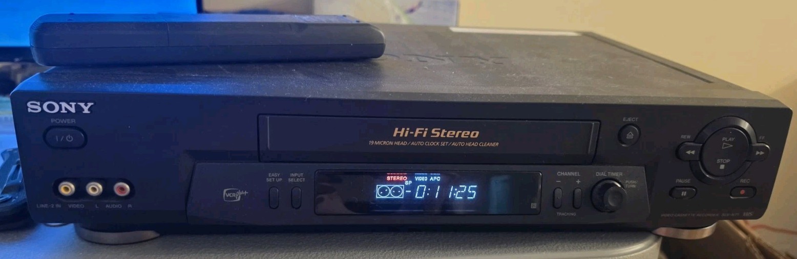 Sony SLV-N71 Hi-Fi Stereo 4-Head VHS VCR Video Recorder Player w/Remote. Tested!