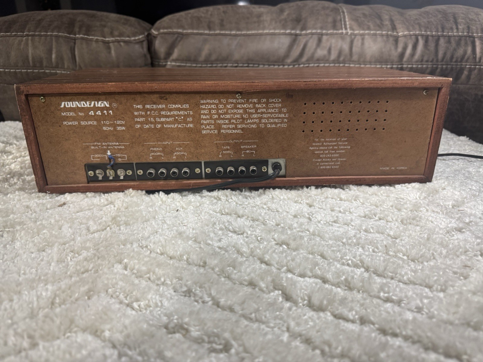Vintage Soundesign 4411 AMFM Radio Stereo 8 Track Cassette Player Tested Working