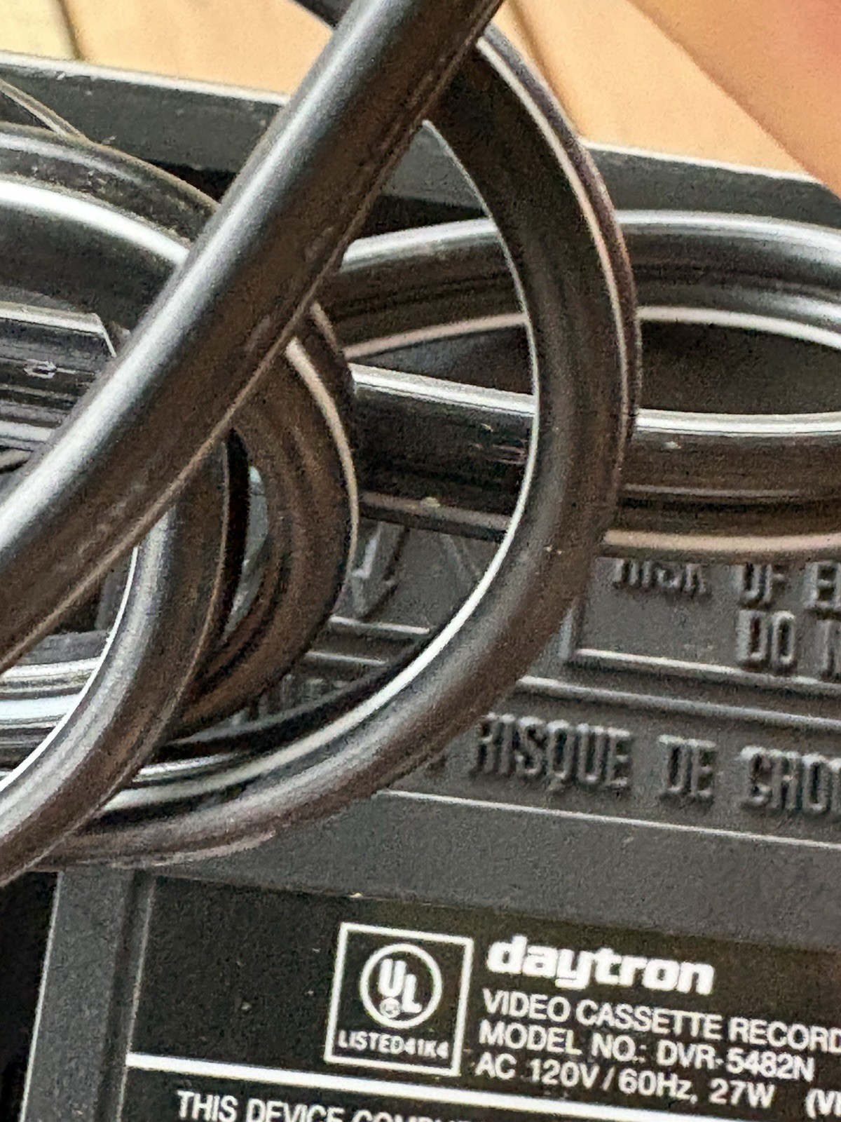 DAYTRON DVR-5482N VCR Video Cassette Recorder VHS Tape Player -Tested & Working