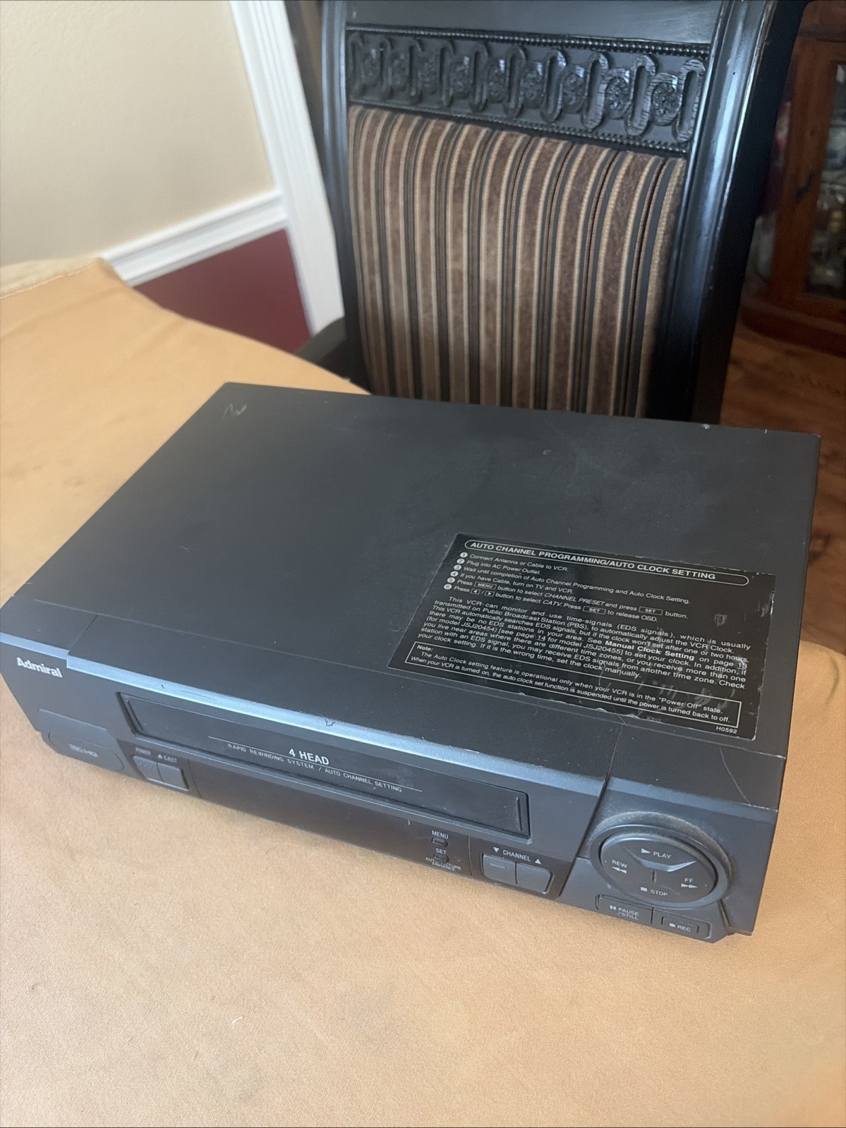 Admiral JSJ-20454 4-Head VHS VCR Video Cassette Recorder Player No Remote TESTED