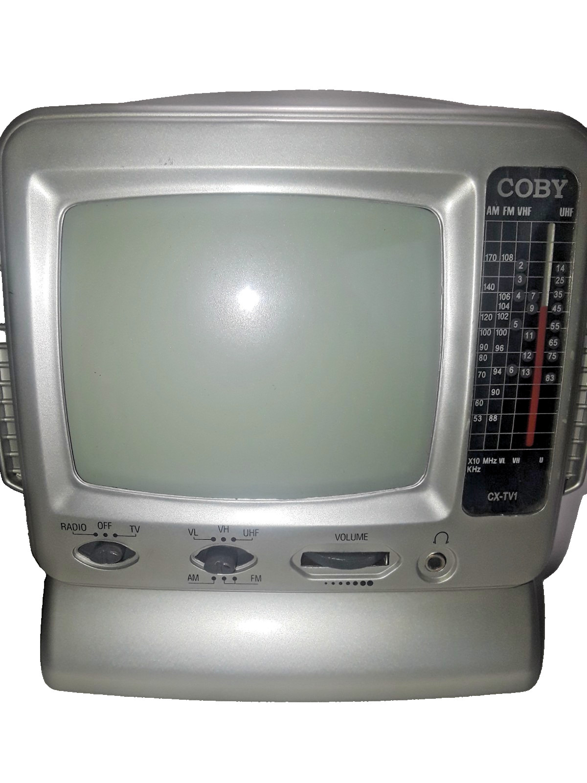 Vintage Coby CX-TV1 5″ Portable AM/FM Radio Retro Gaming Working Tested