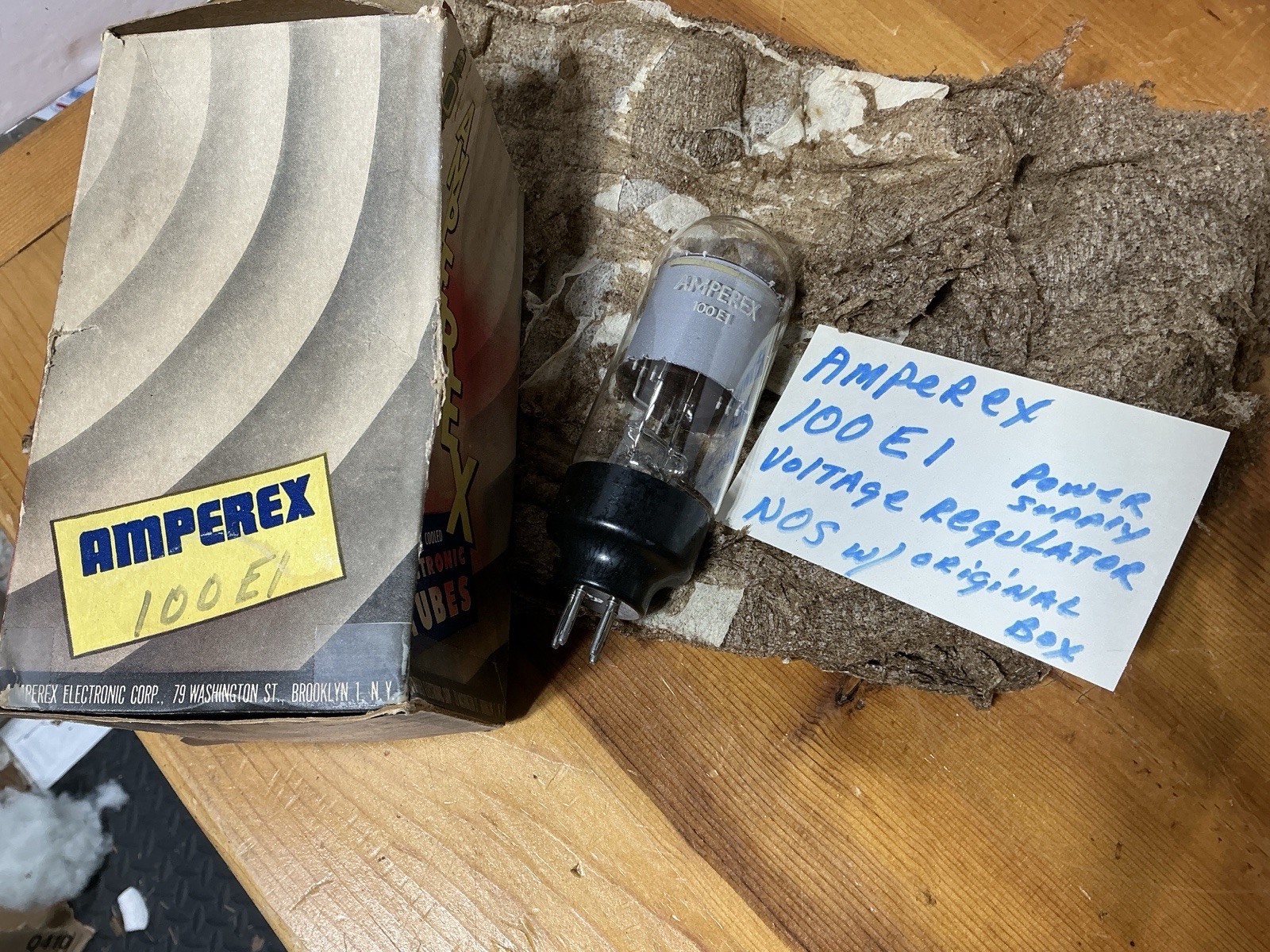 AMPEREX NOS Tube 100E1 VOLTAGE REGULATOR Europe 4 Pin Power Supply Original Box