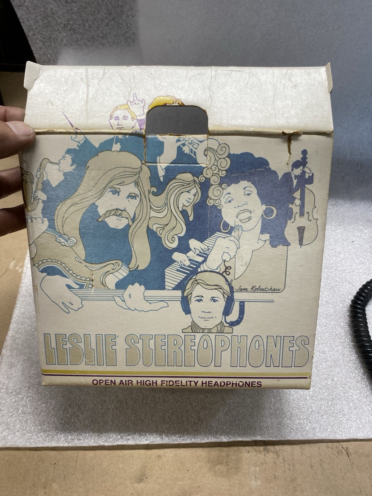 Vintage Leslie W2 Stereophones High Fidelity Headphones With Box