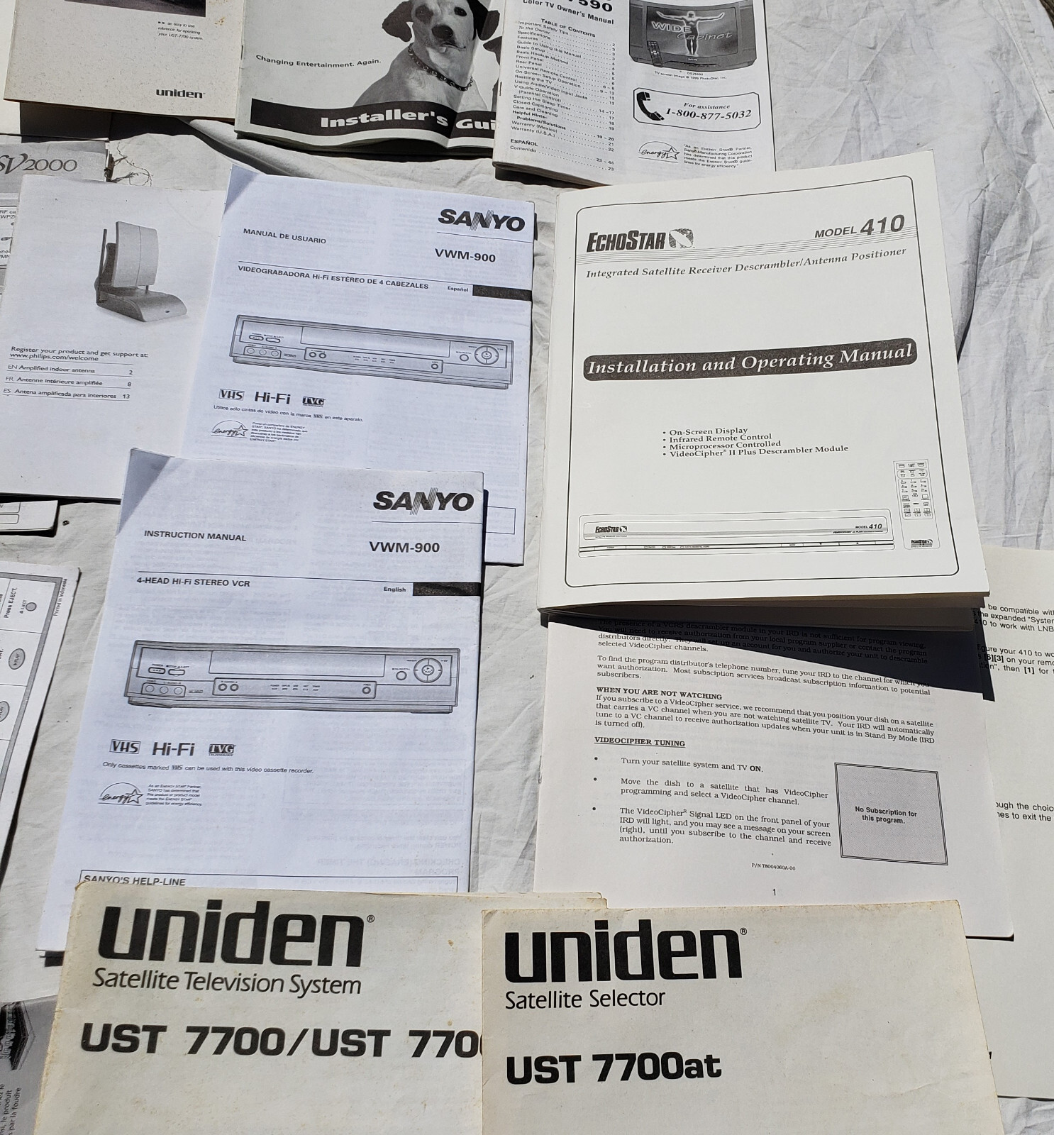 Lot of Instruction Manuals Paperwork for Various Electronics Vintage and Modern