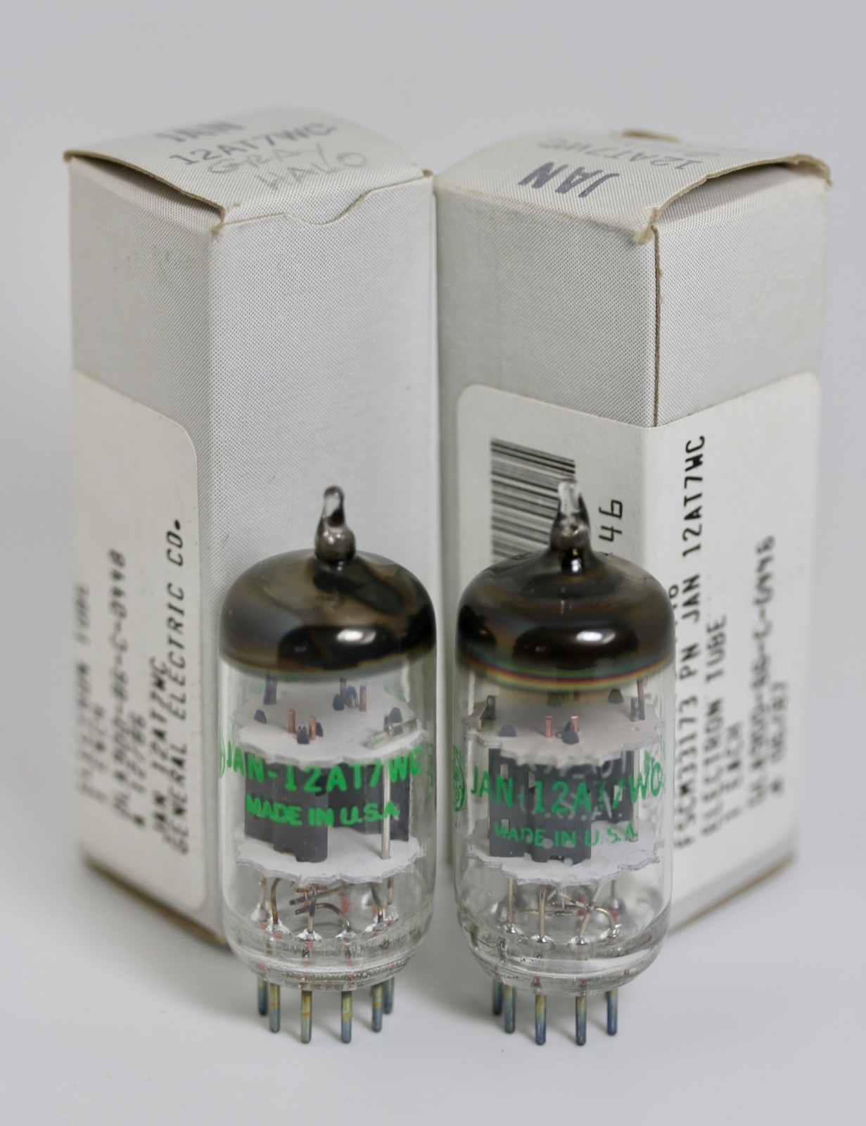 12AT7WC 6201 ECC801S NOS NIB JAN GE GENERAL ELECTRIC MATCHED PAIR TUBES 100% 💯