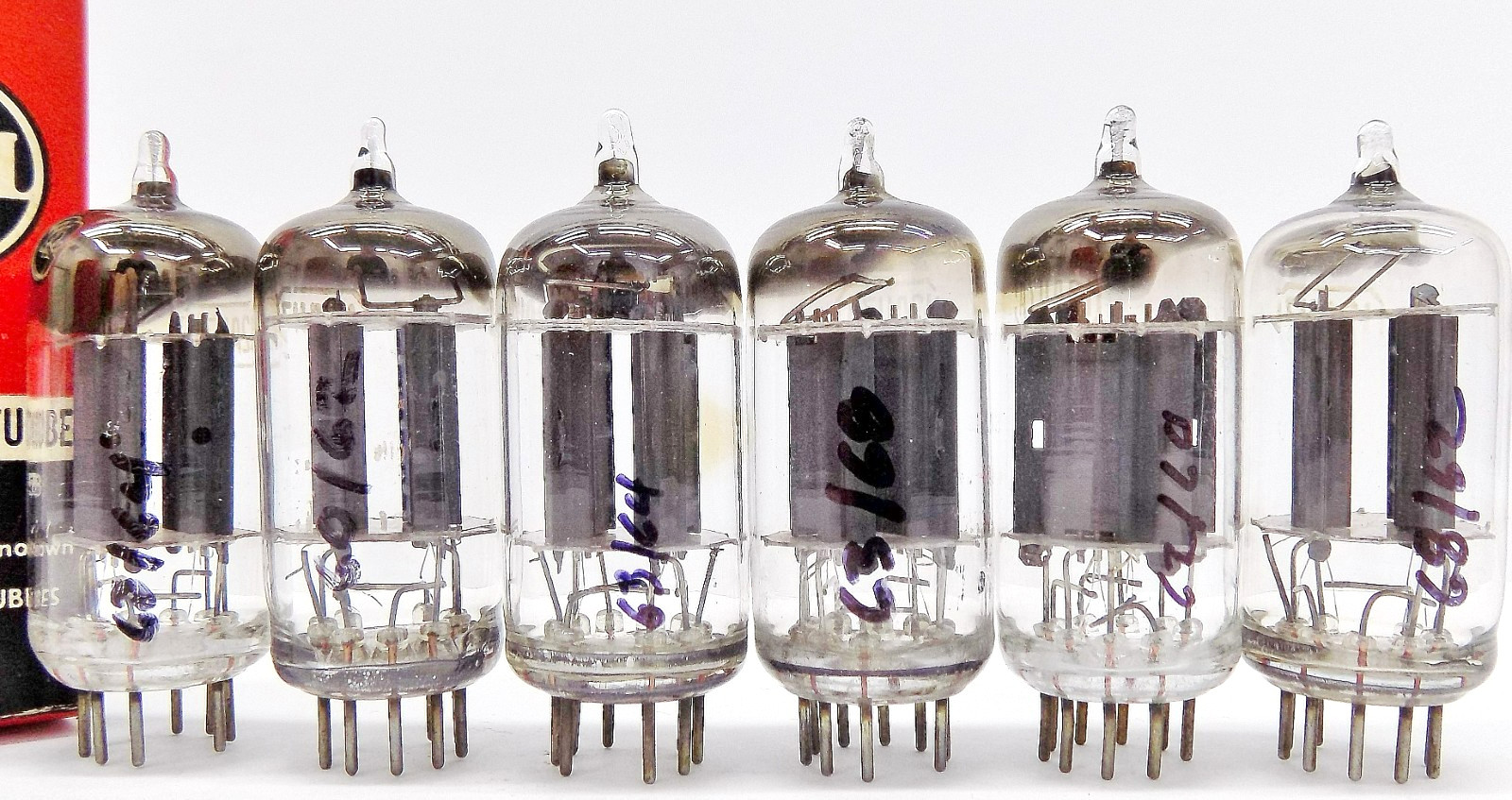 6 Nice Tested Late 1950’s/Early 1960’s RCA 12AU7A/ECC82 Vacuum Tubes