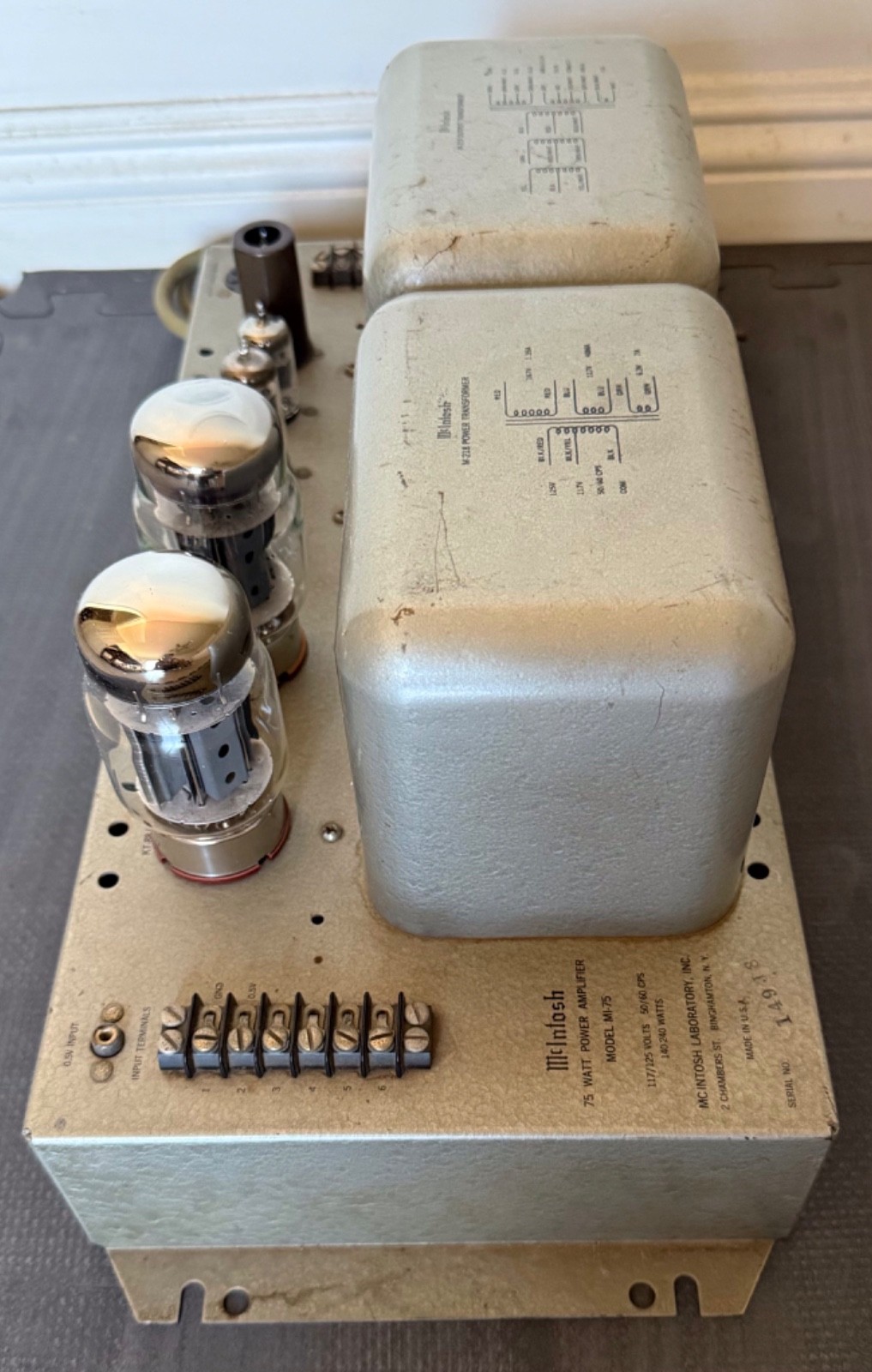 One McIntosh MI-75 Mono Tube Power Amplifier