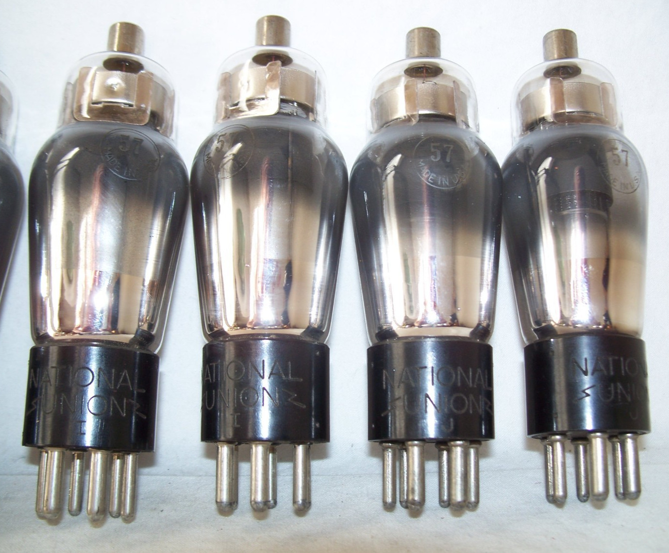 Lot of (7) NU National Union Type 57 antique radio tubes,pentode,engraved base