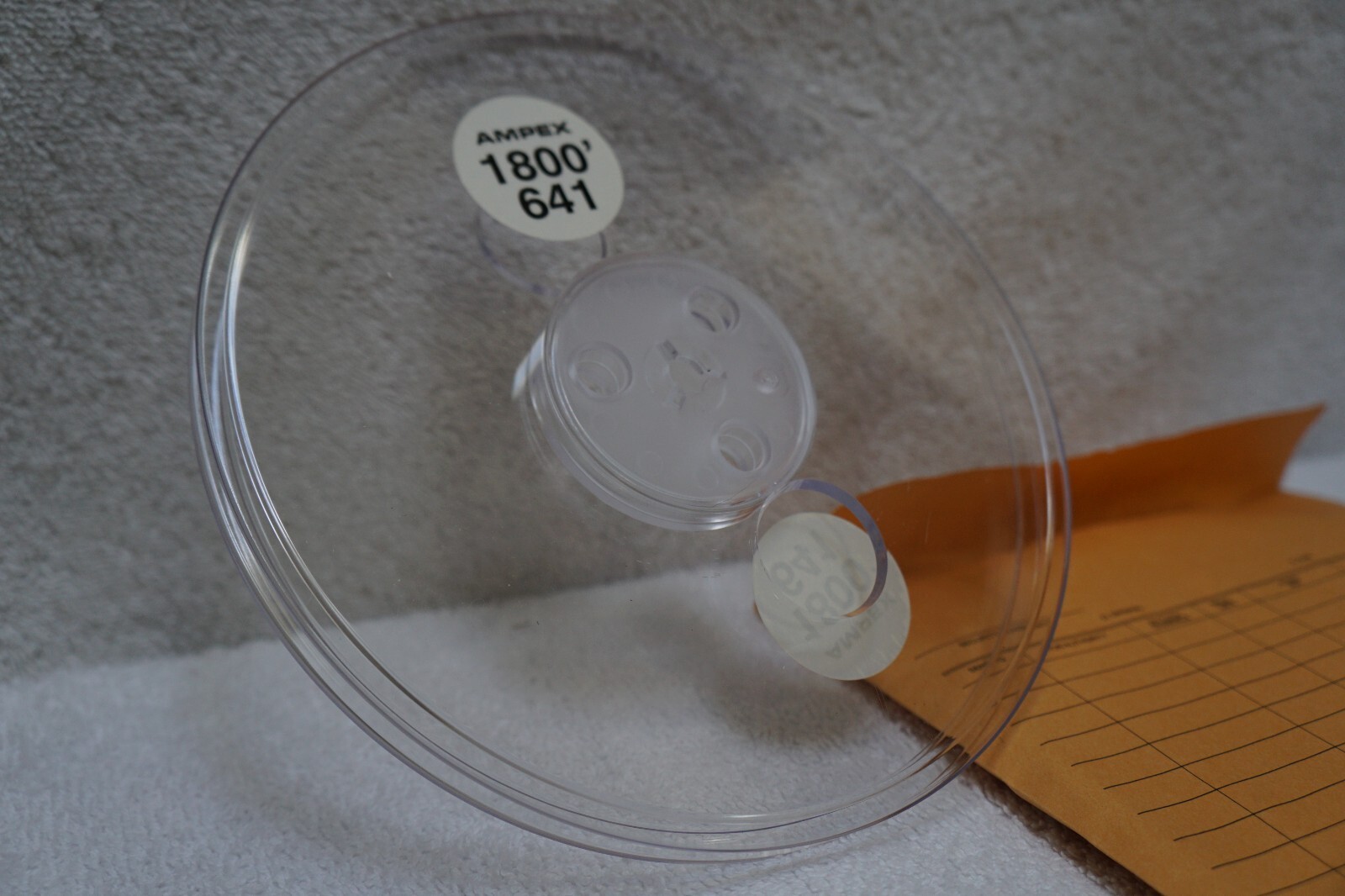 AMPEX 641 PLASTIC 7″ INCH REEL & ENVELOPE for 4-track 3.75 ips 7.5 ips NOS